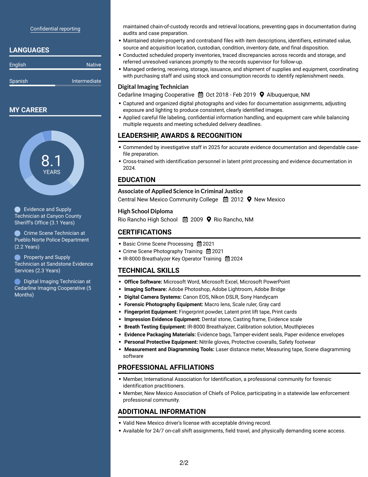 Resume example — page 2