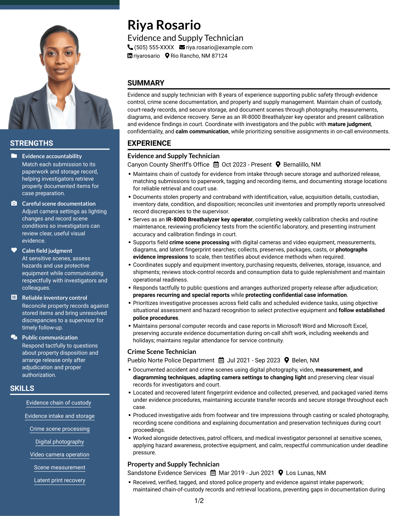 Resume example — page 1