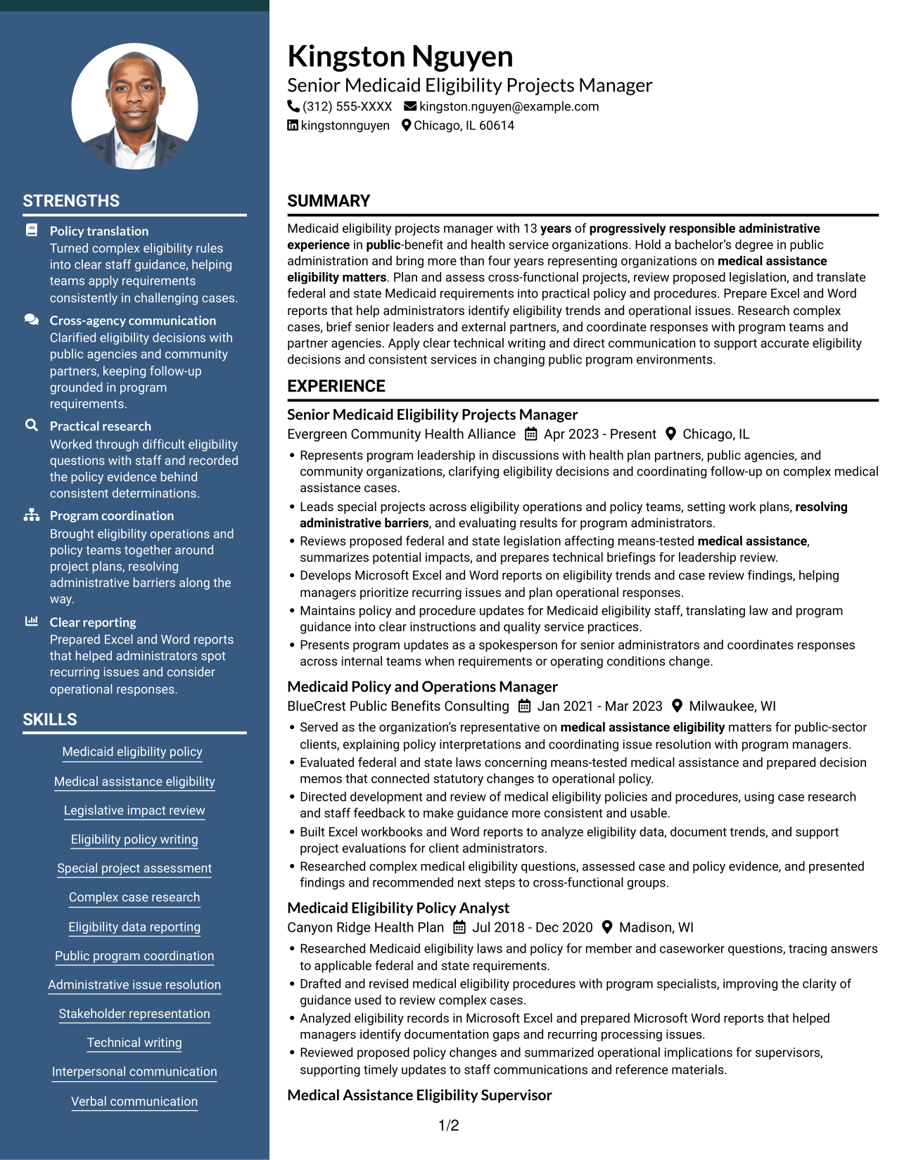 Resume example — page 1