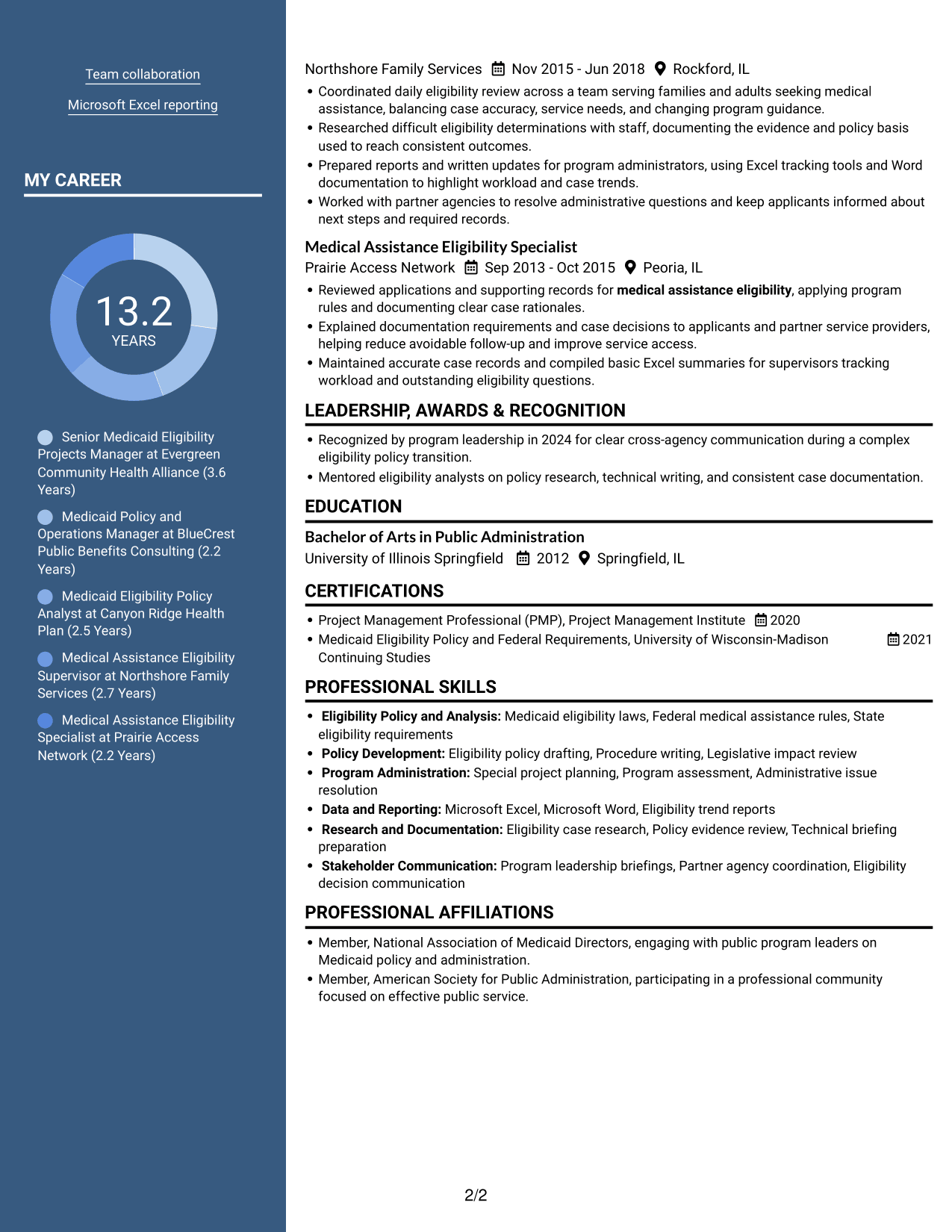 Resume example — page 2