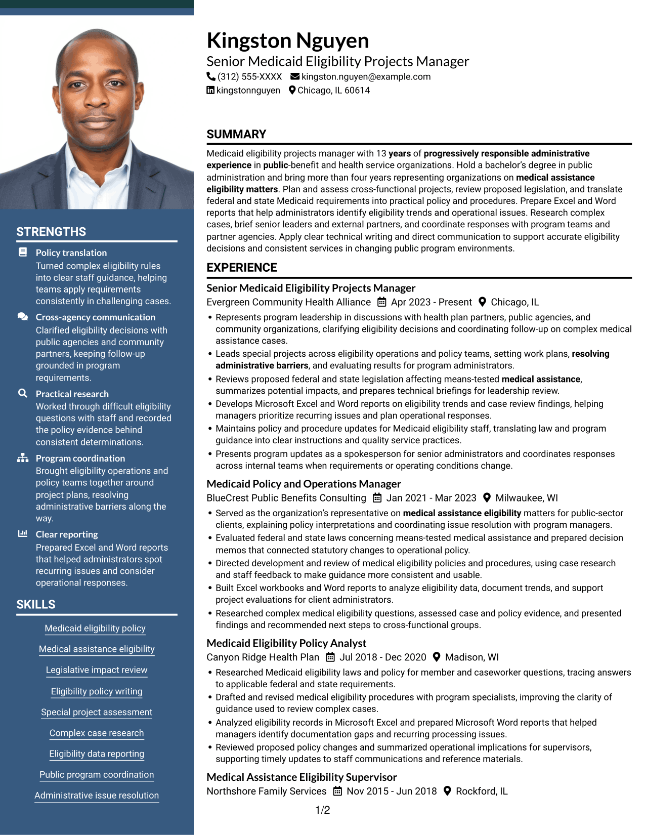 Resume example — page 1