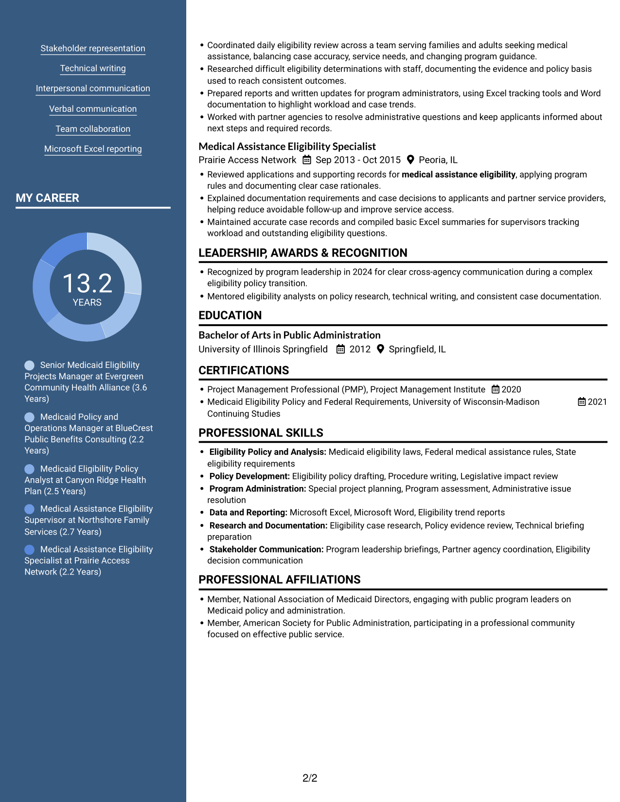 Resume example — page 2