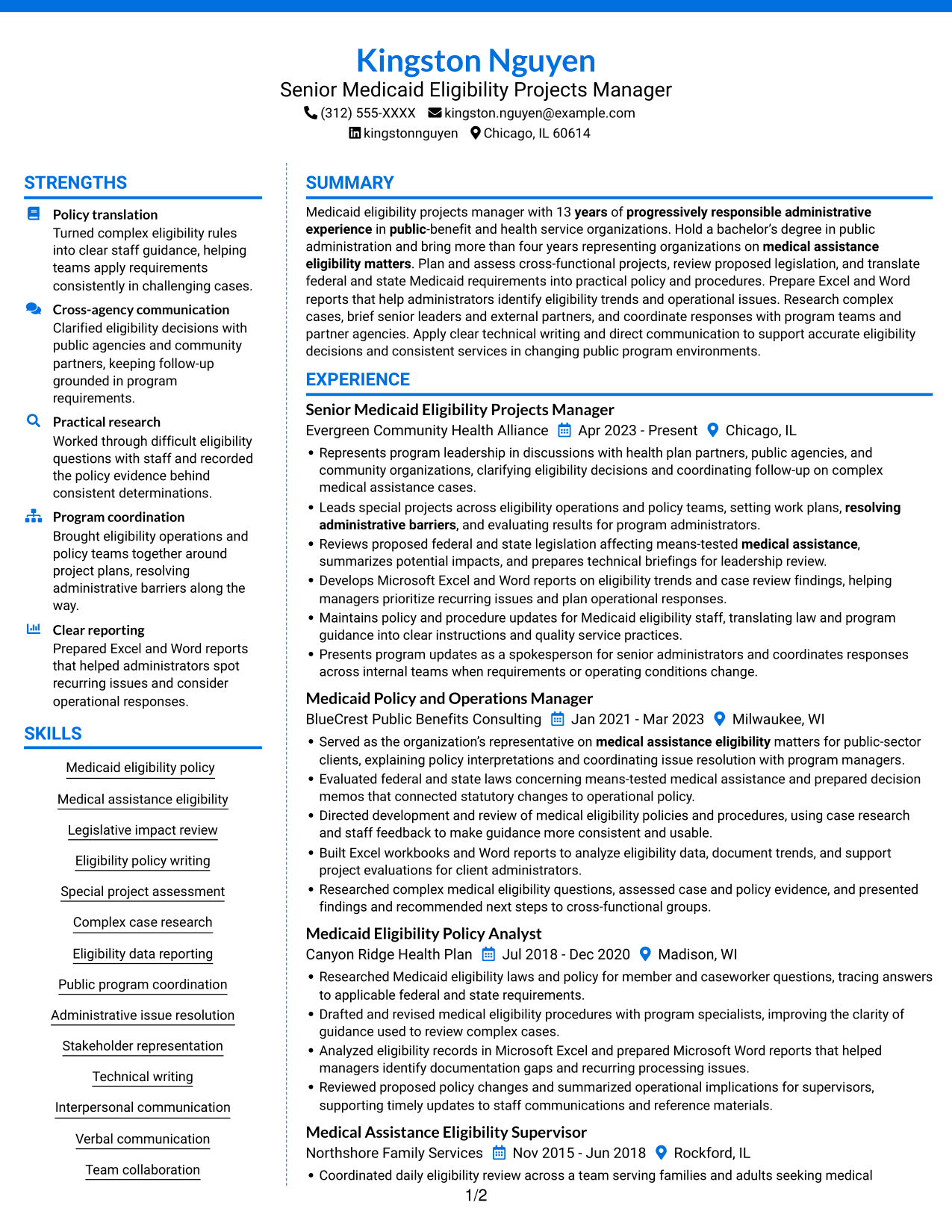 Resume example — page 1