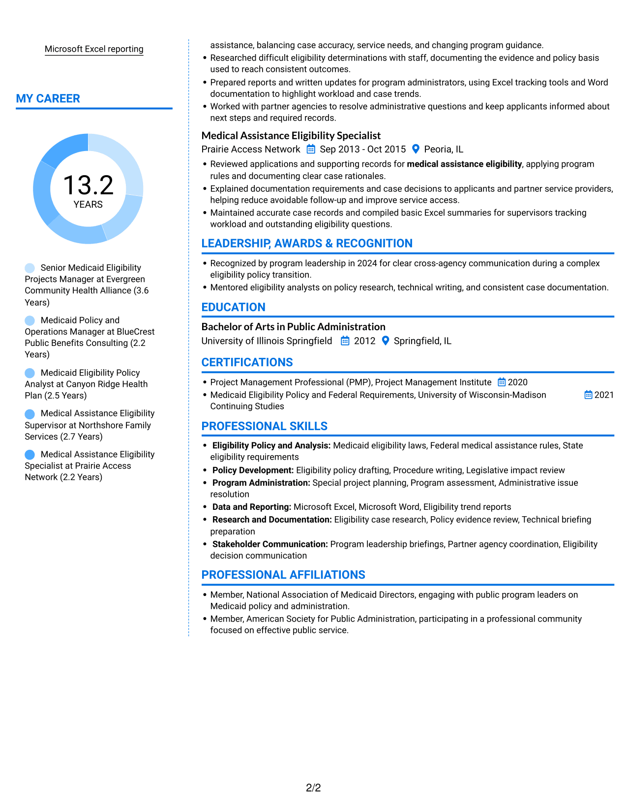 Resume example — page 2