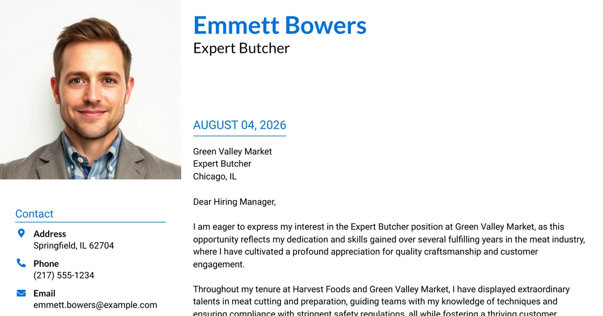 30+ Expert Butcher Cover Letter Templates with Example 2026
