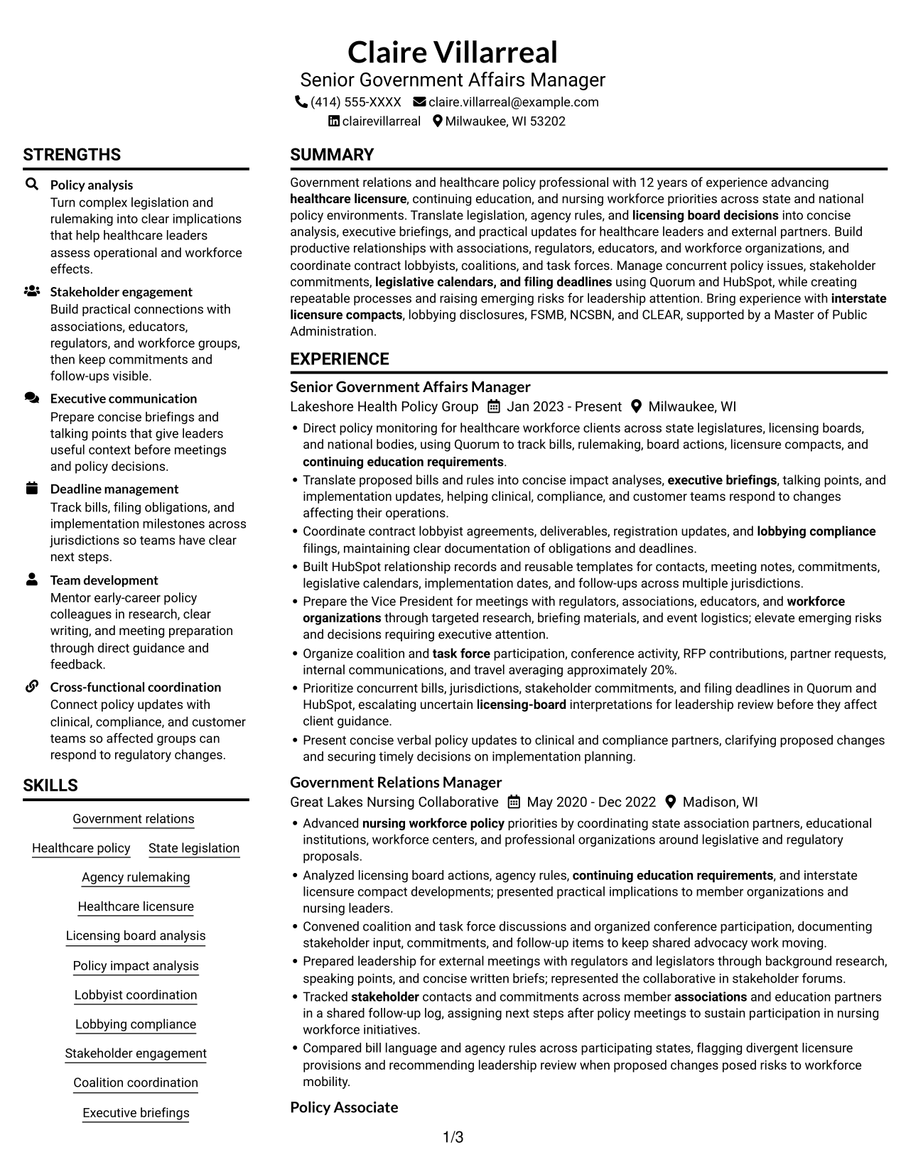Resume example — page 1