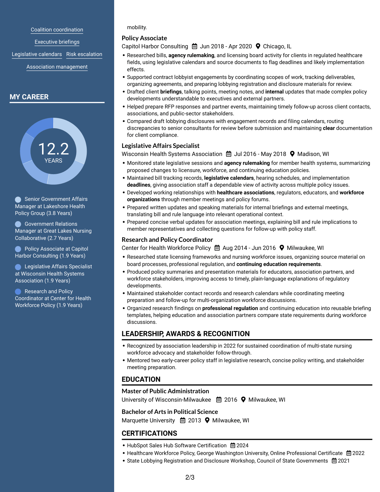 Resume example — page 2