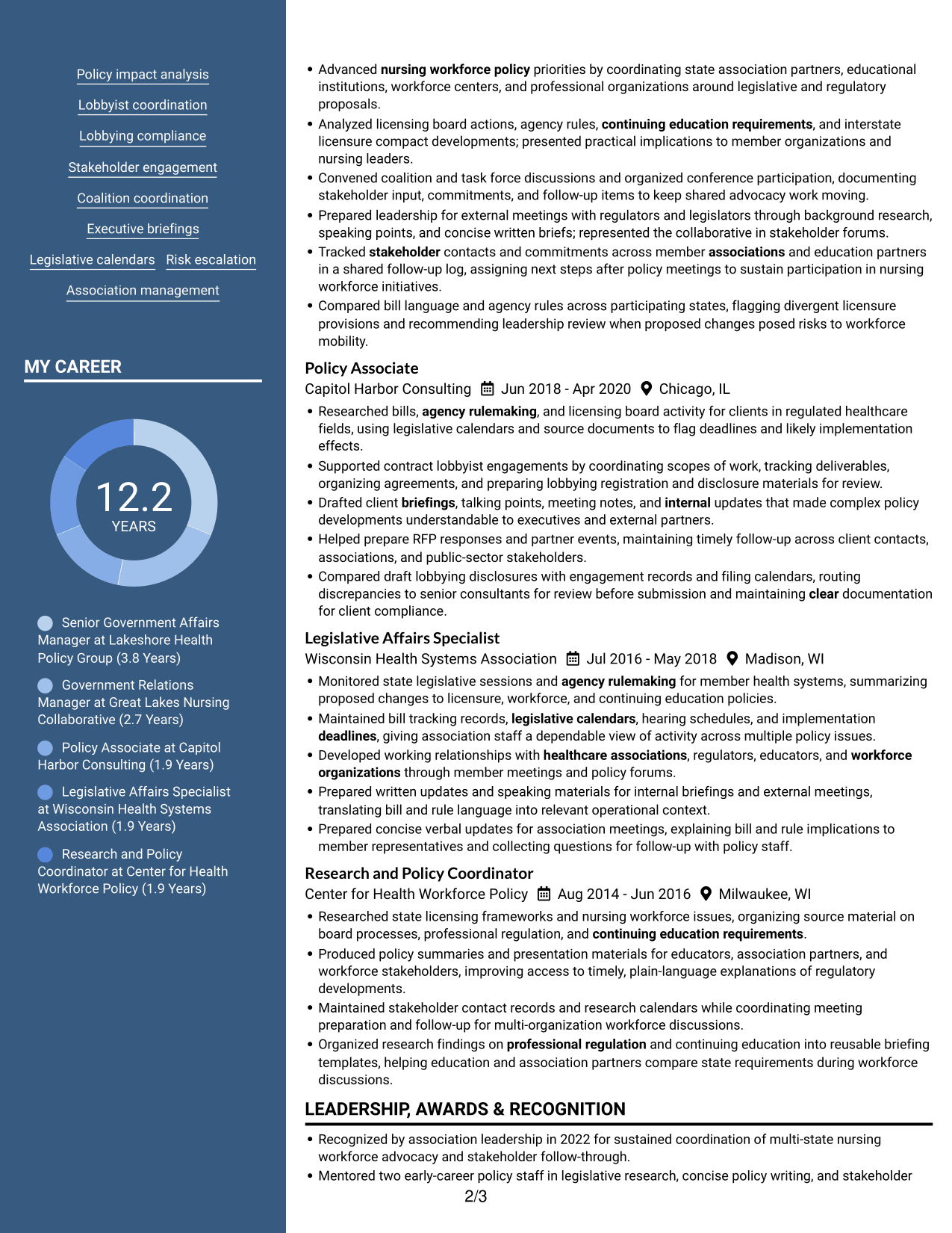 Resume example — page 2