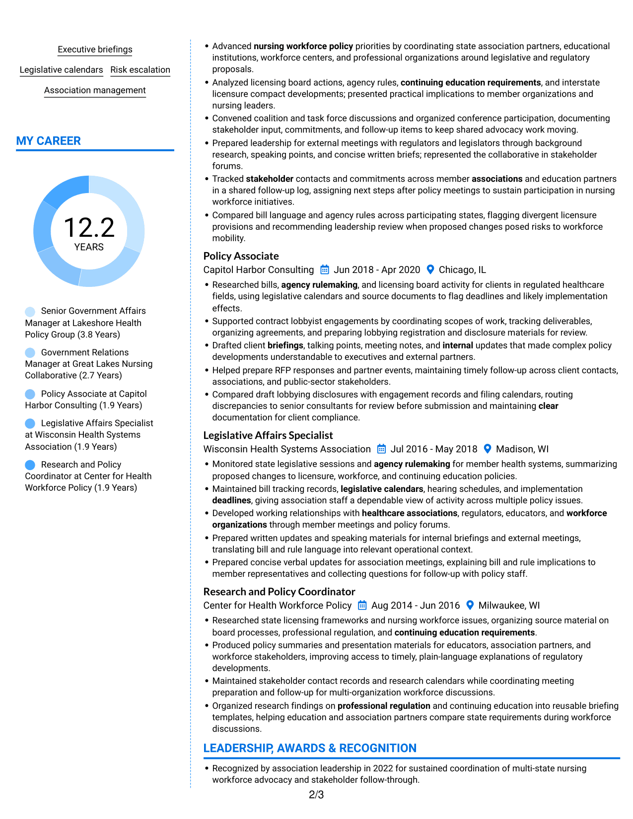 Resume example — page 2