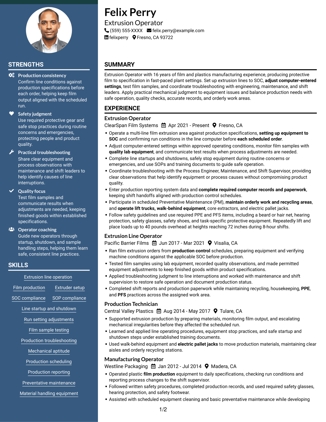 Resume example — page 1