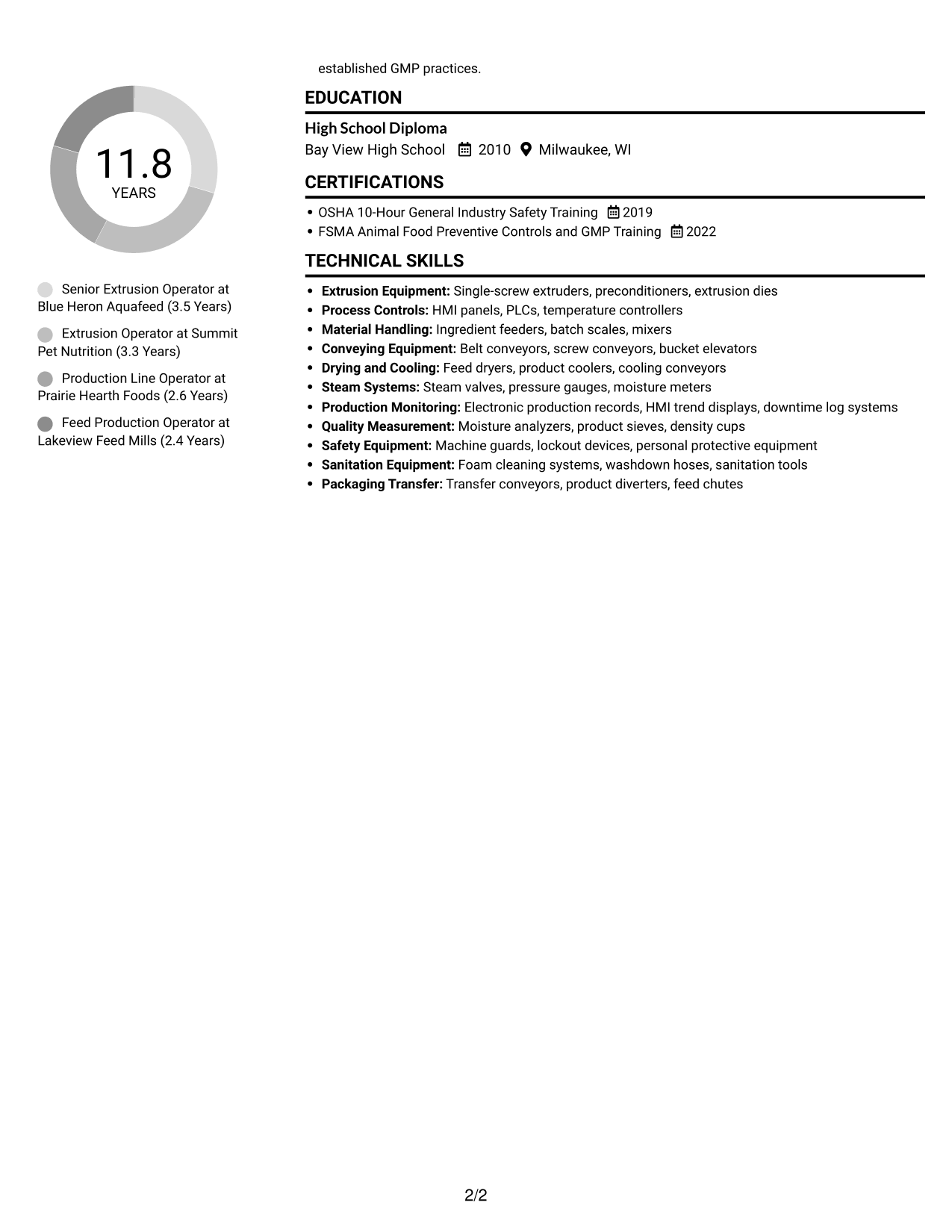 Resume example — page 2