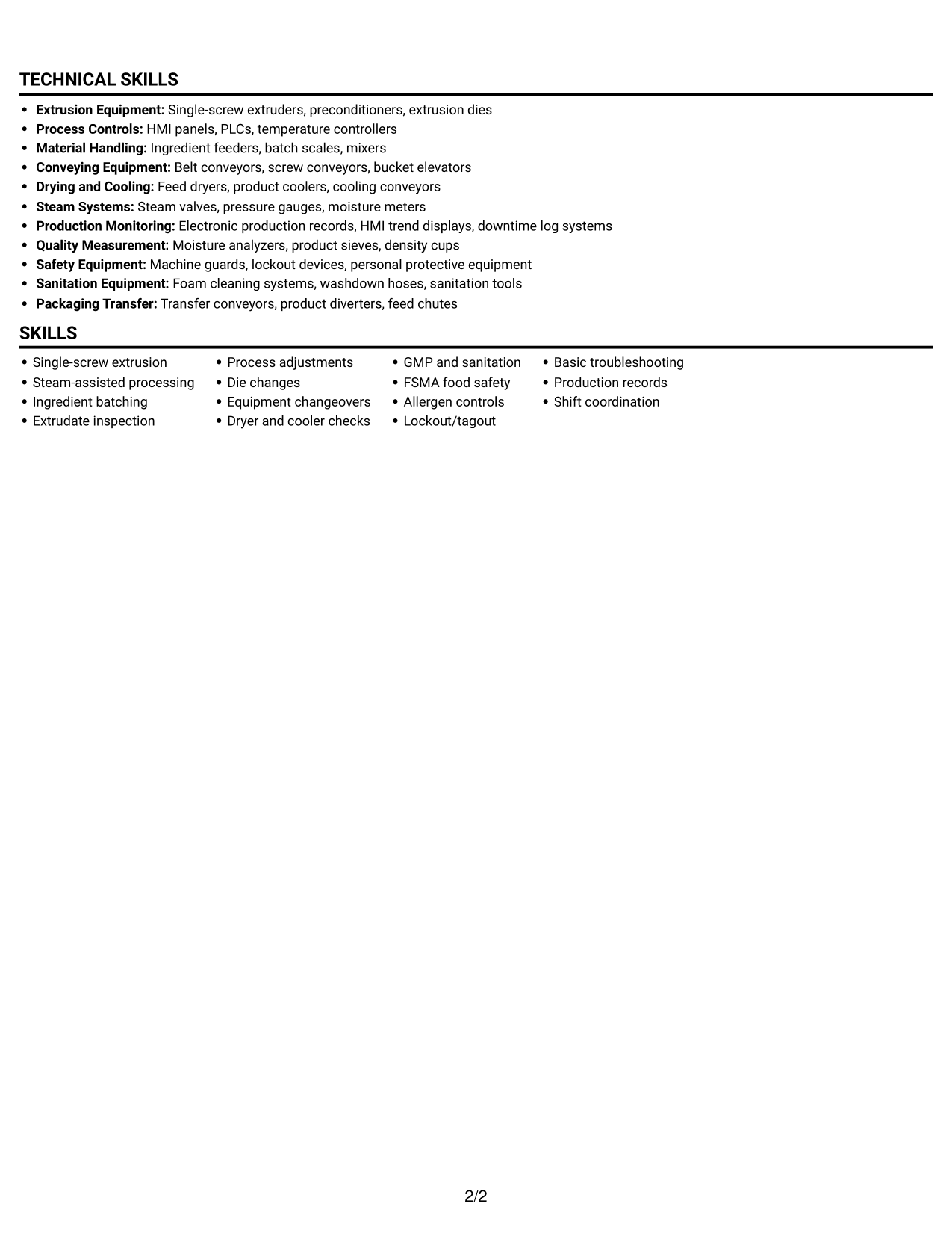 Resume example — page 2