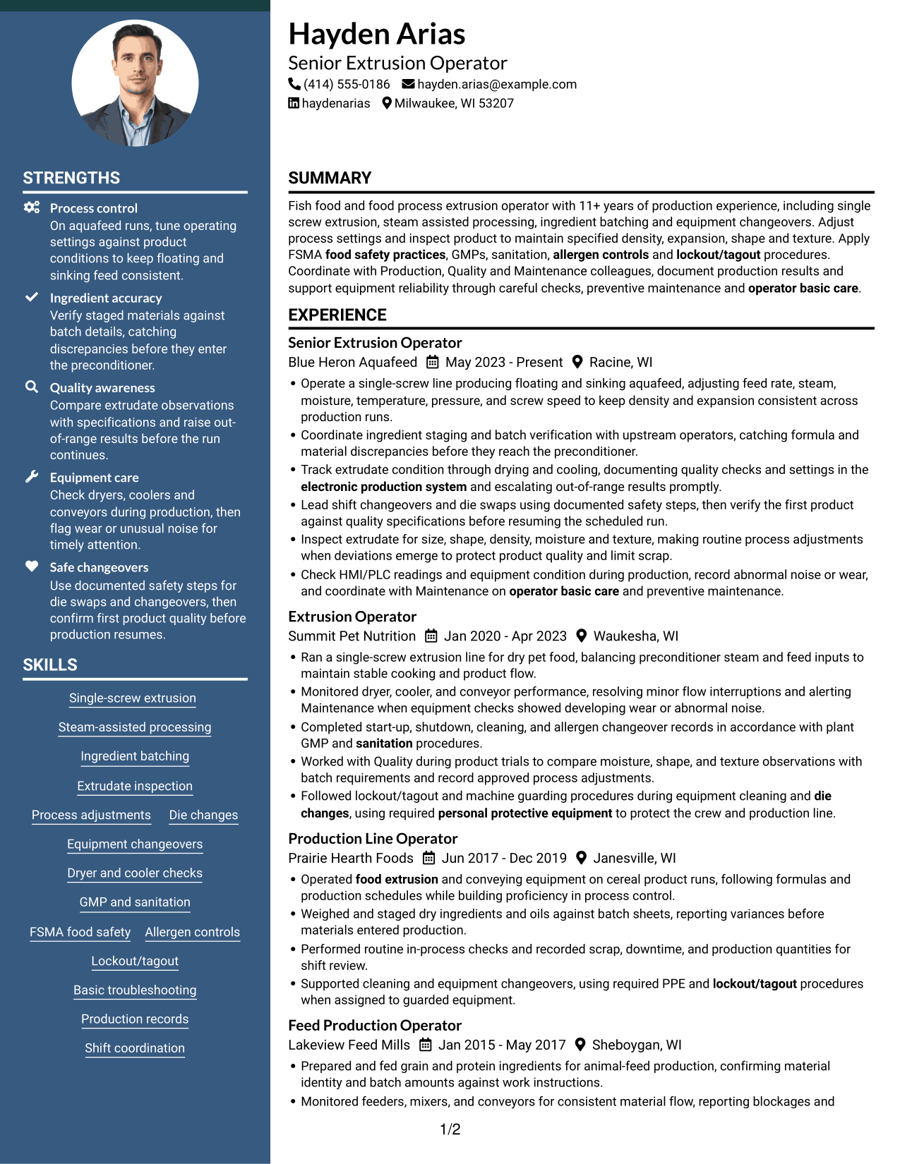 Resume example — page 1