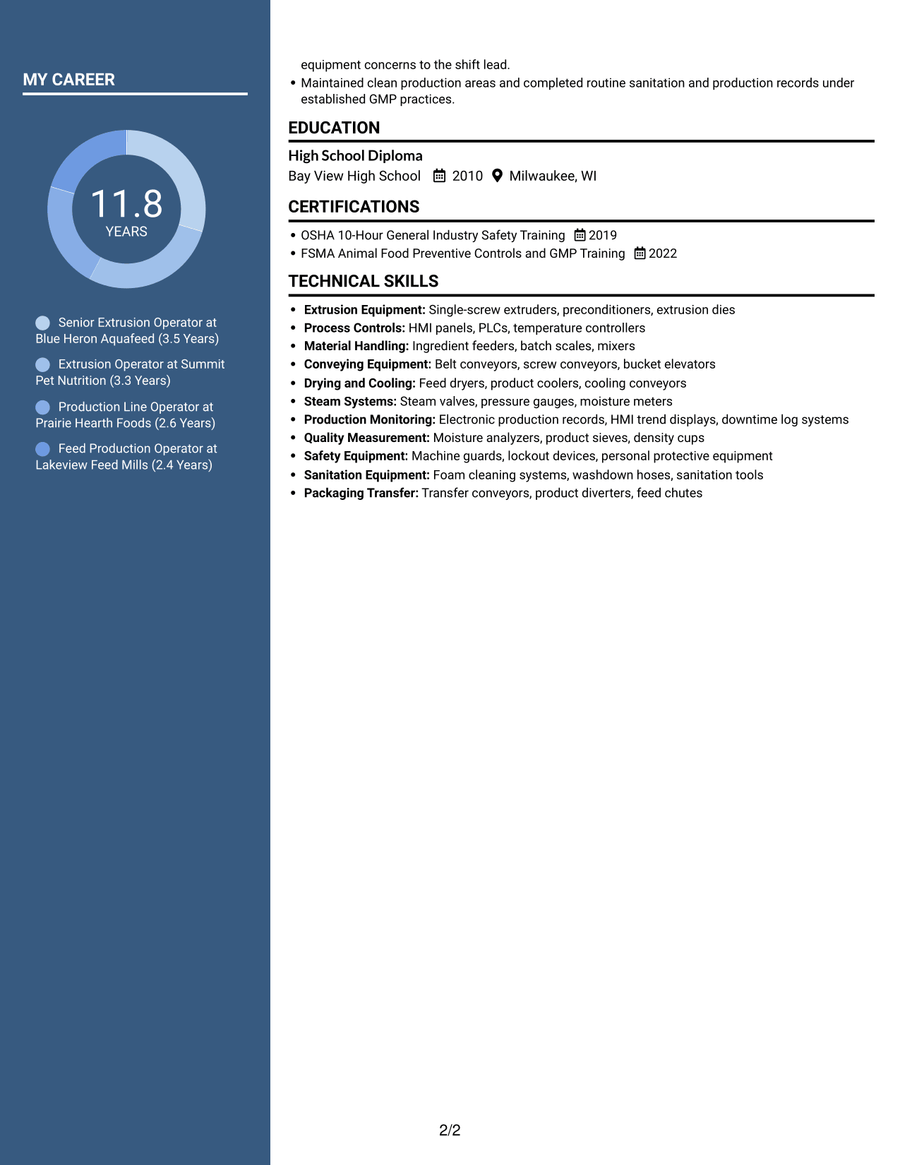 Resume example — page 2