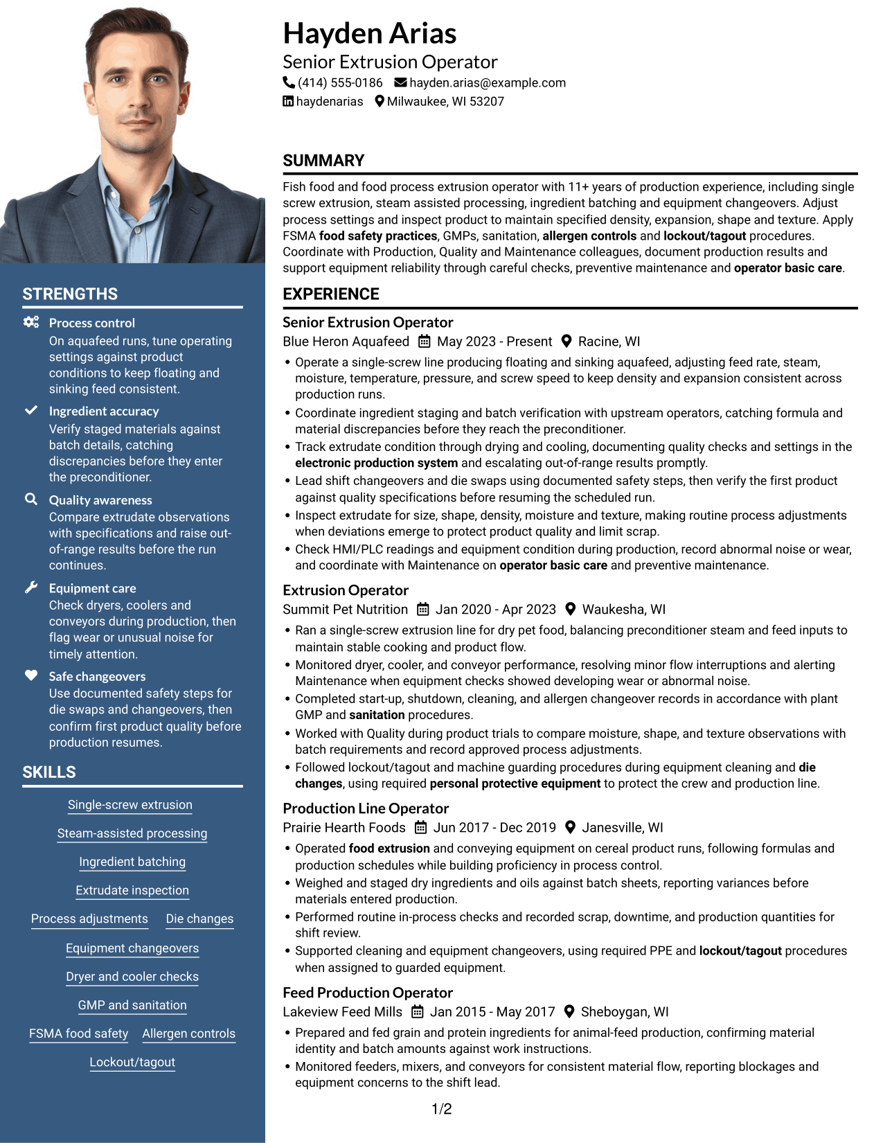 Resume example — page 1