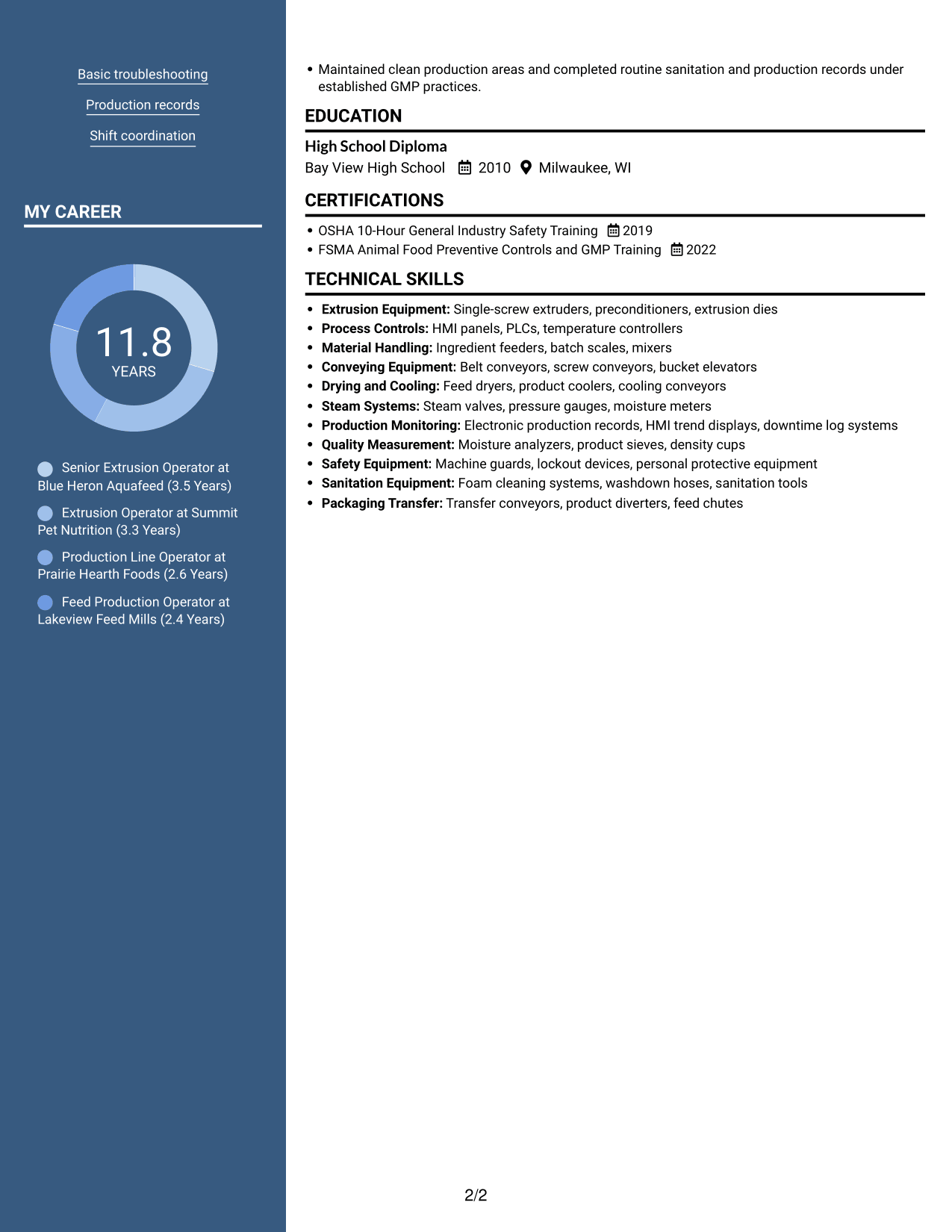 Resume example — page 2