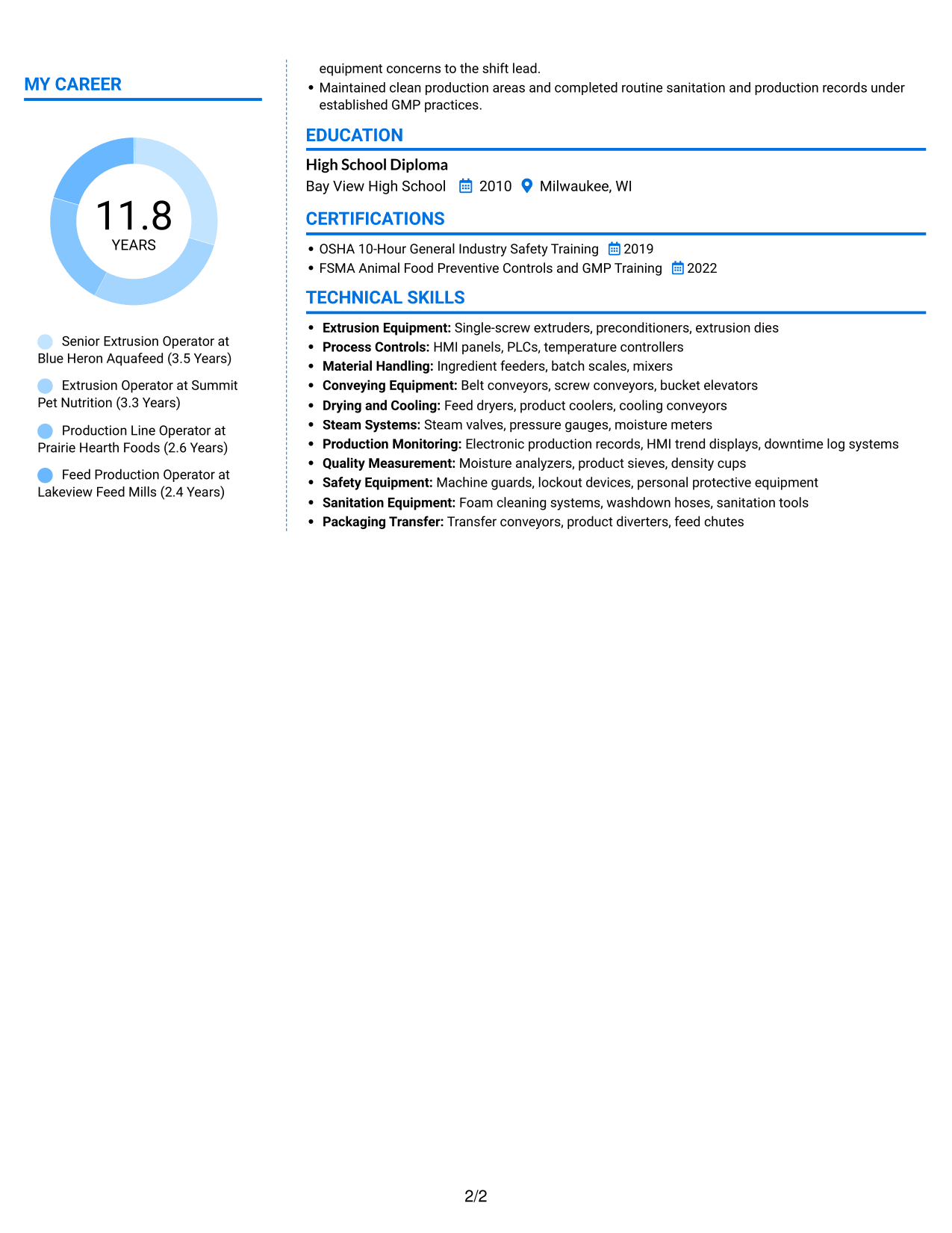 Resume example — page 2