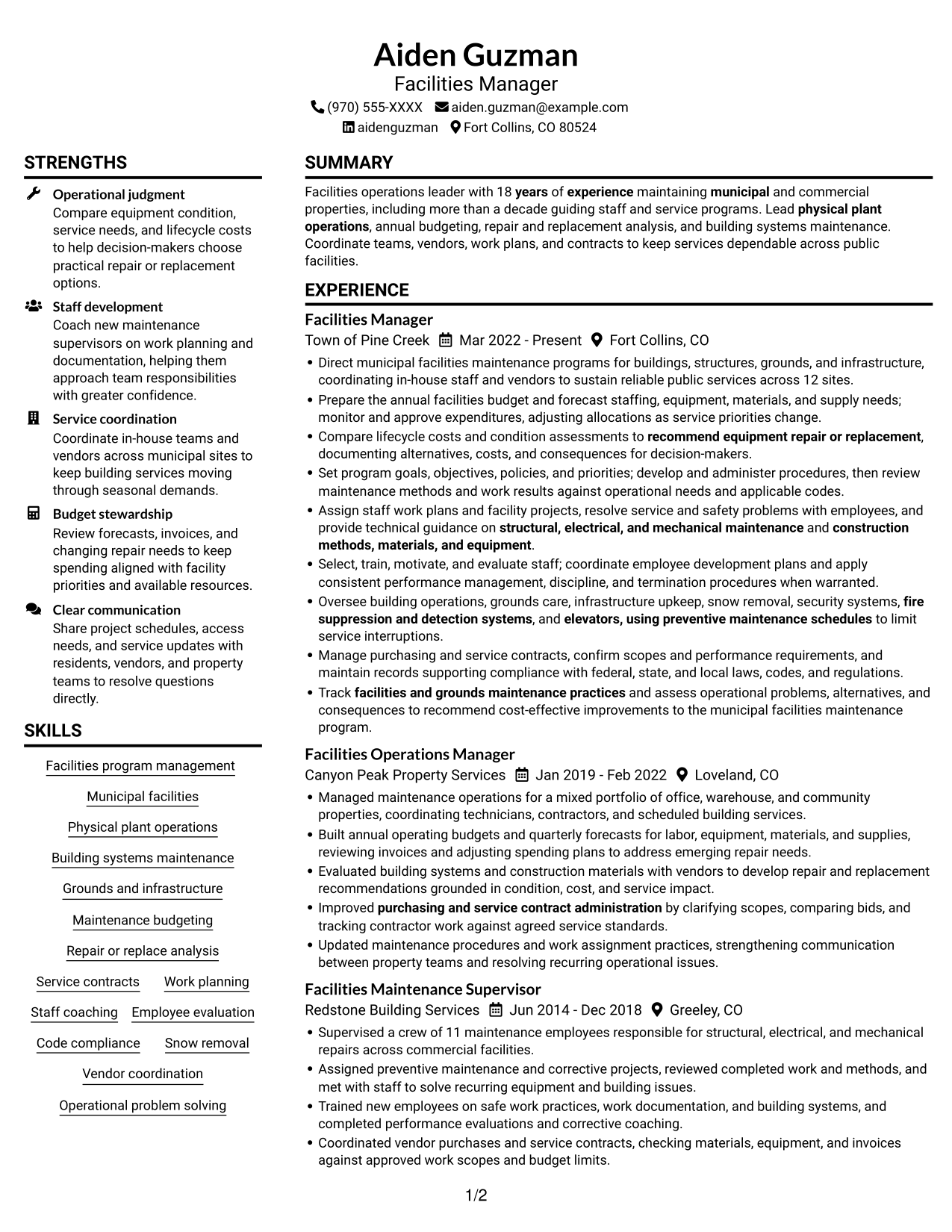Resume example — page 1