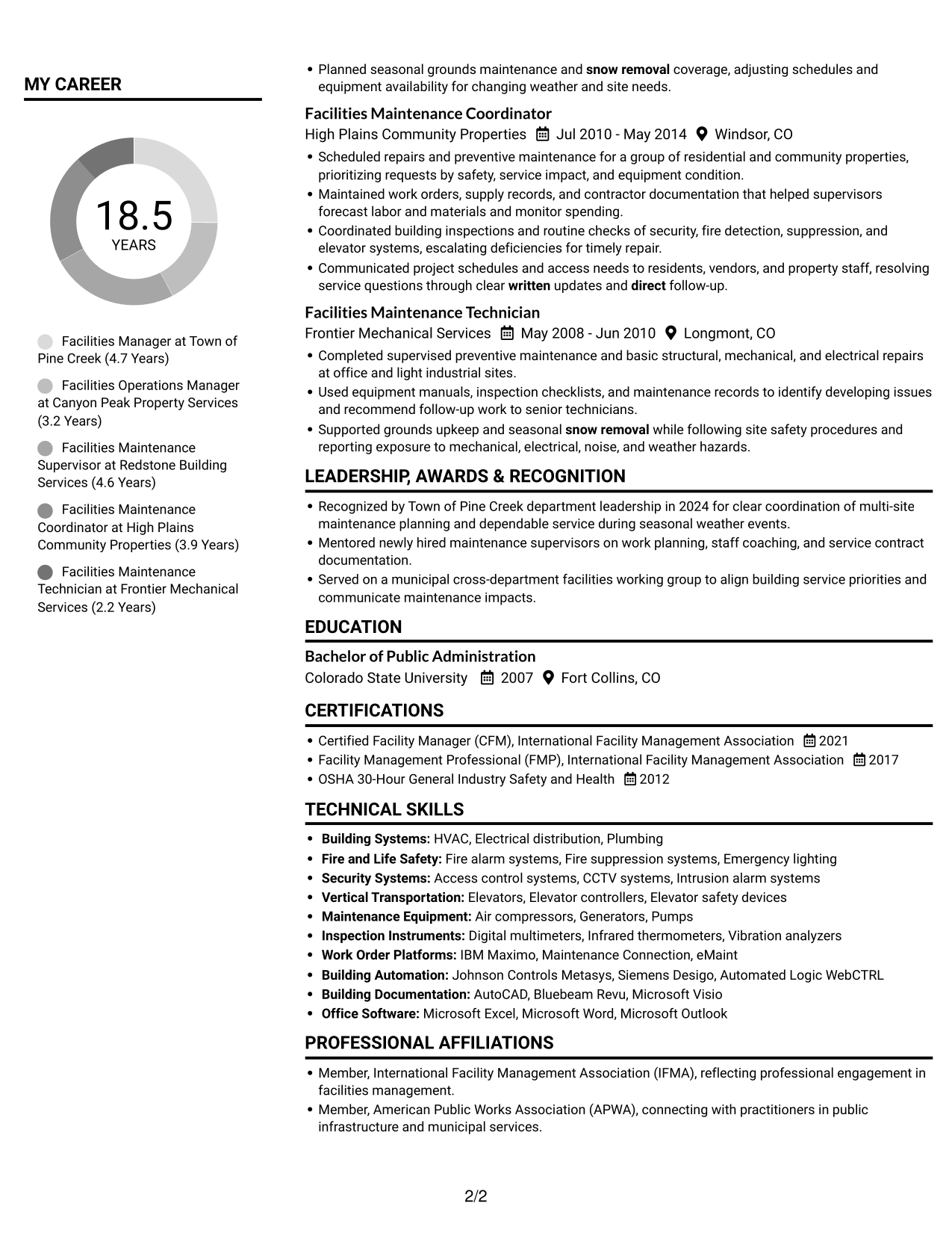 Resume example — page 2