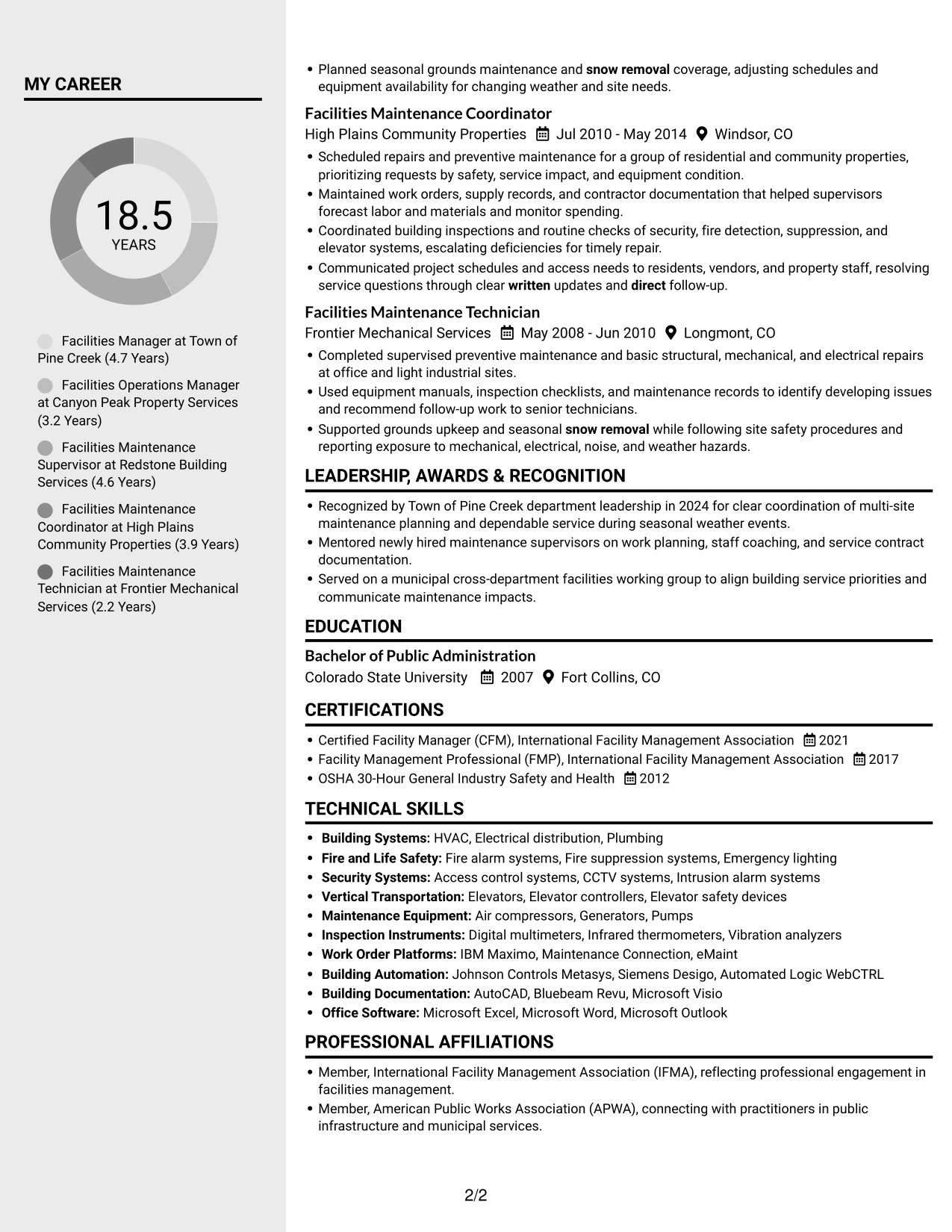 Resume example — page 2