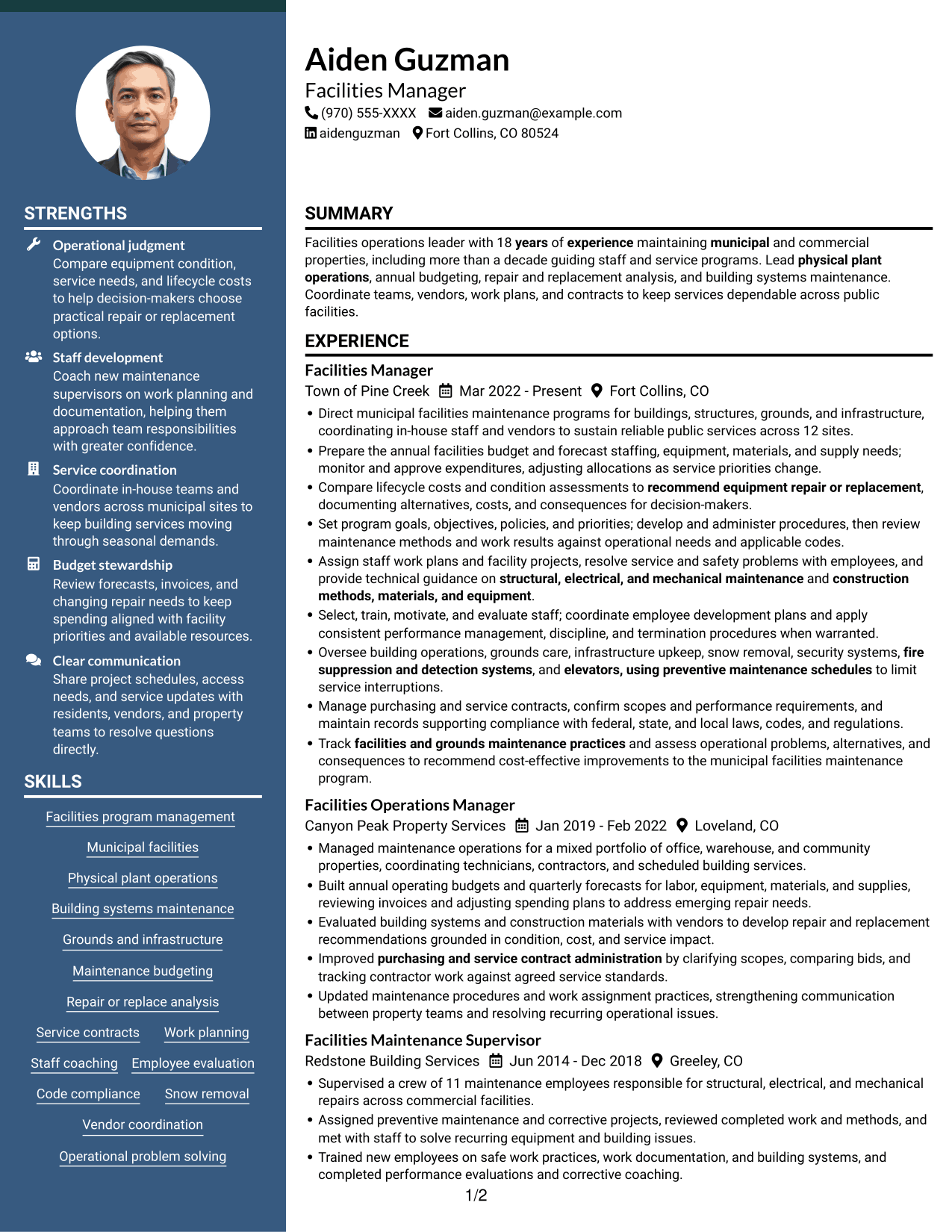 Resume example — page 1