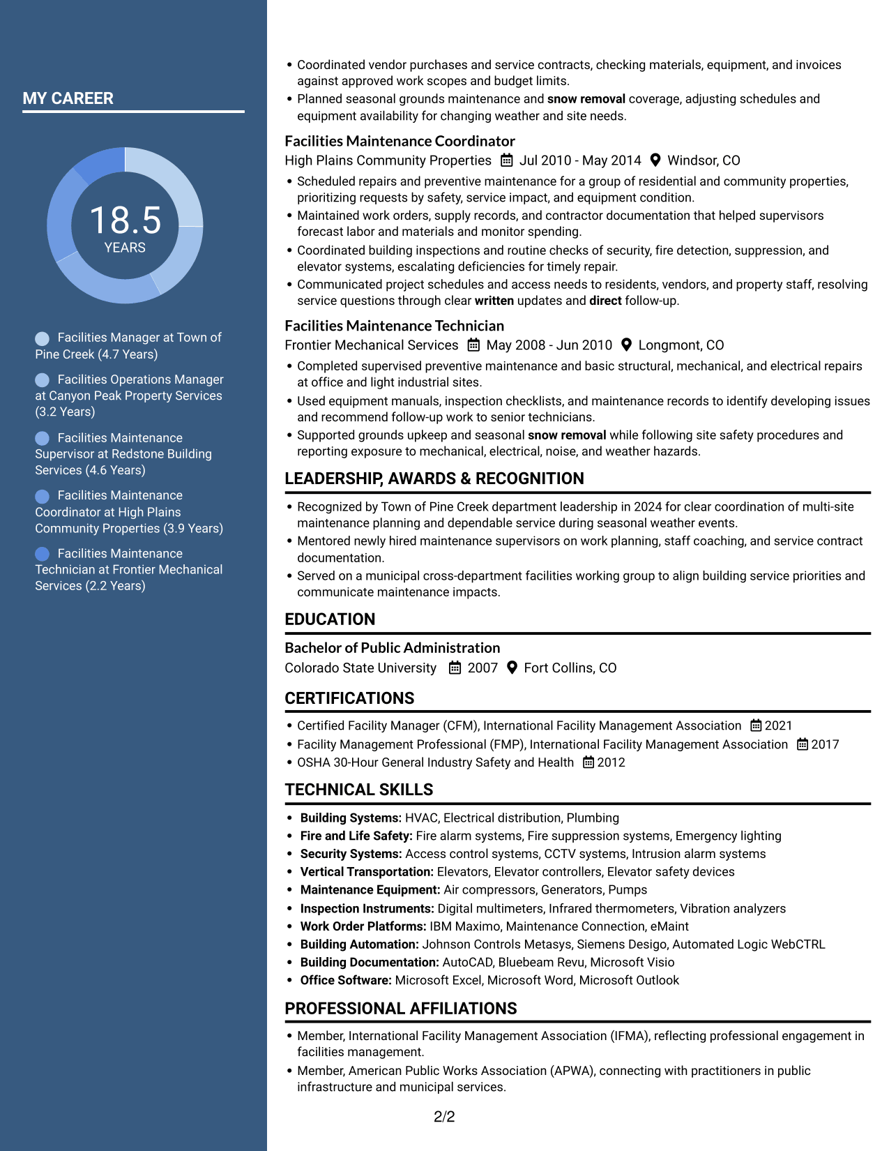 Resume example — page 2