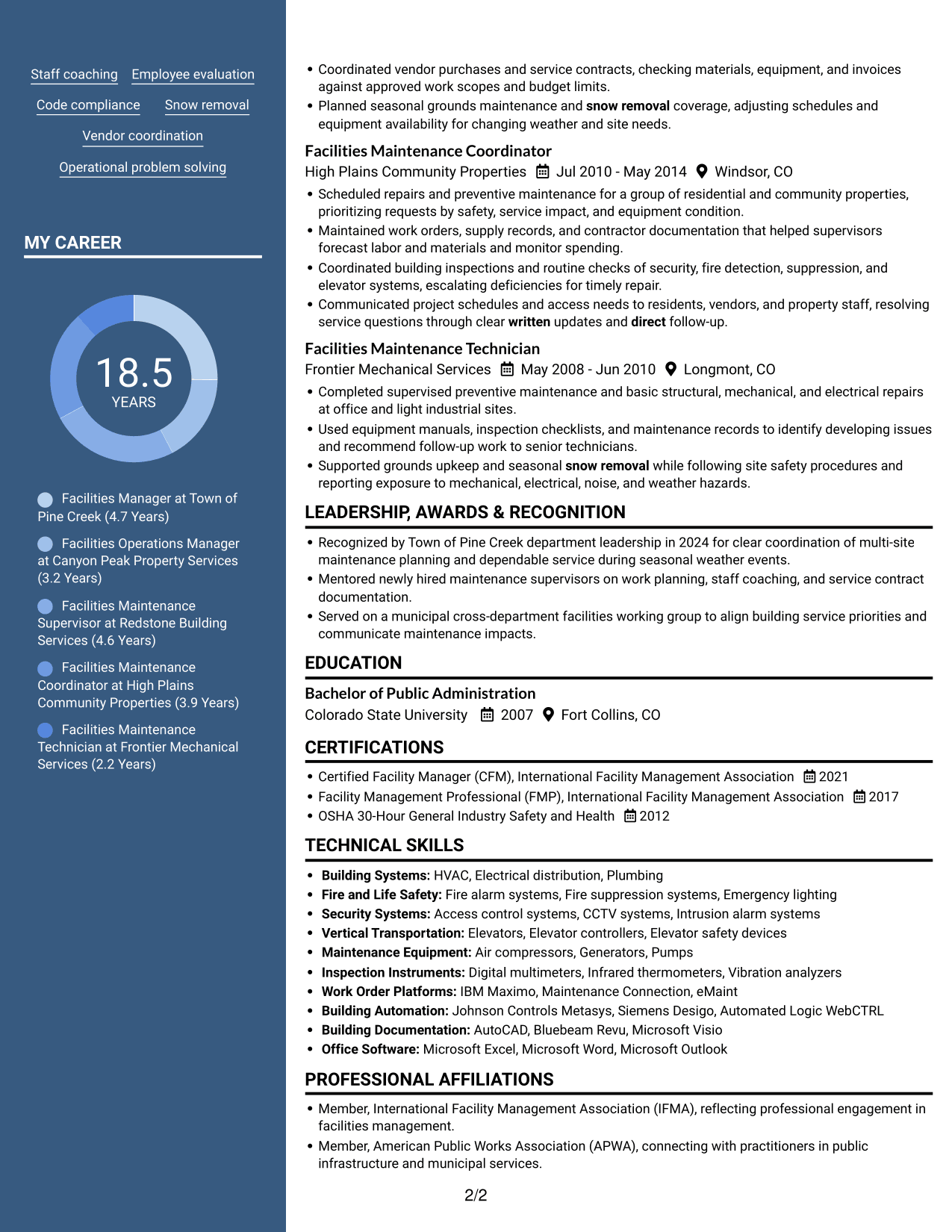 Resume example — page 2