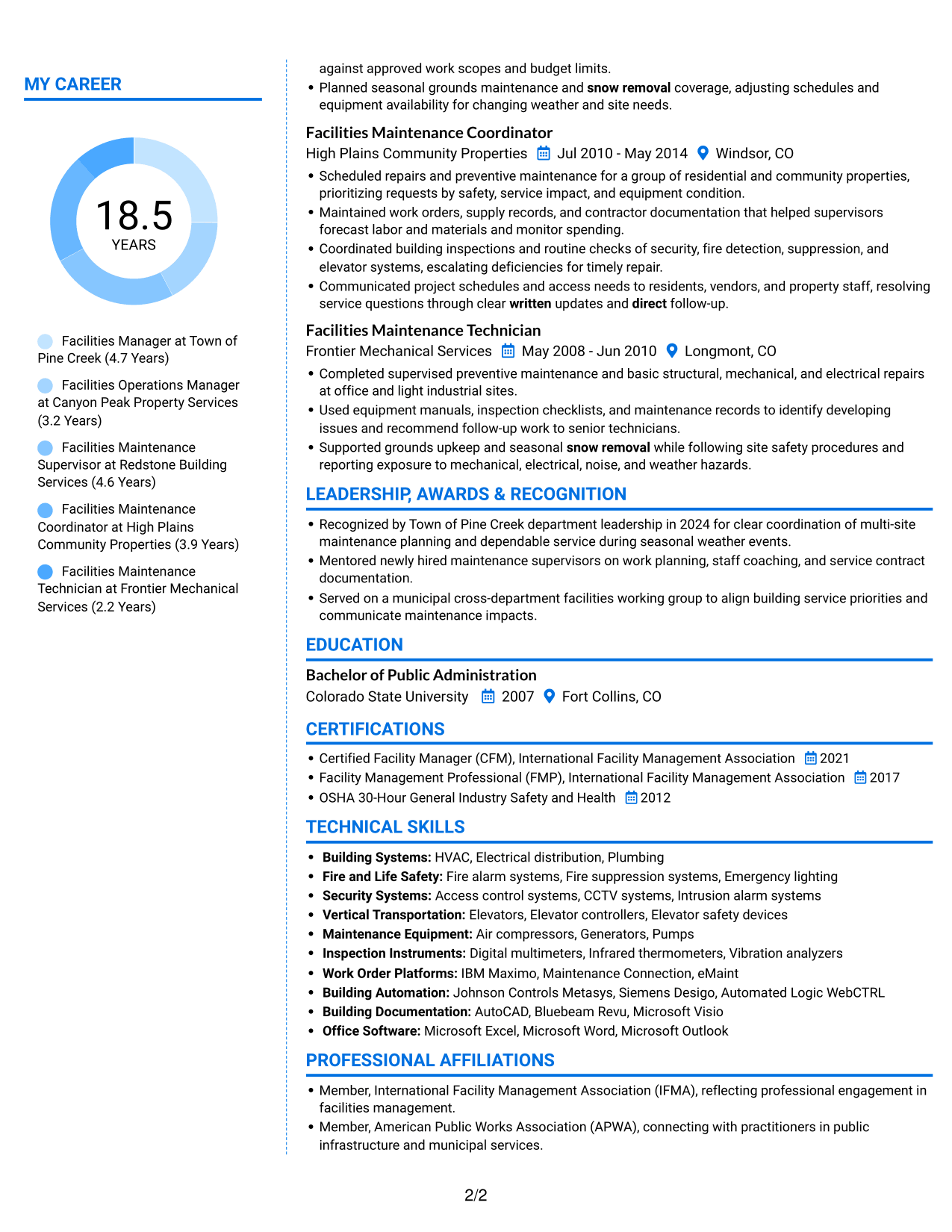 Resume example — page 2