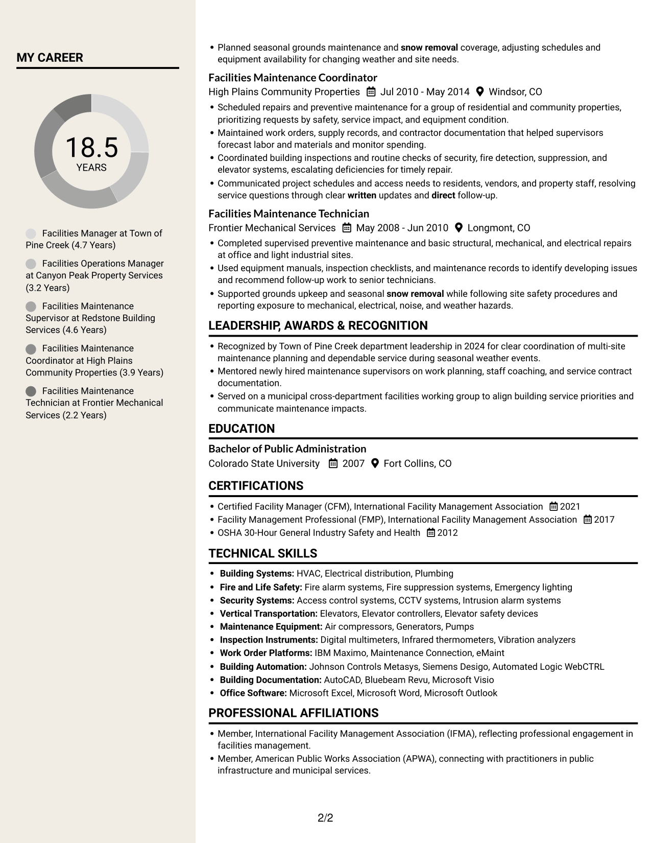 Resume example — page 2