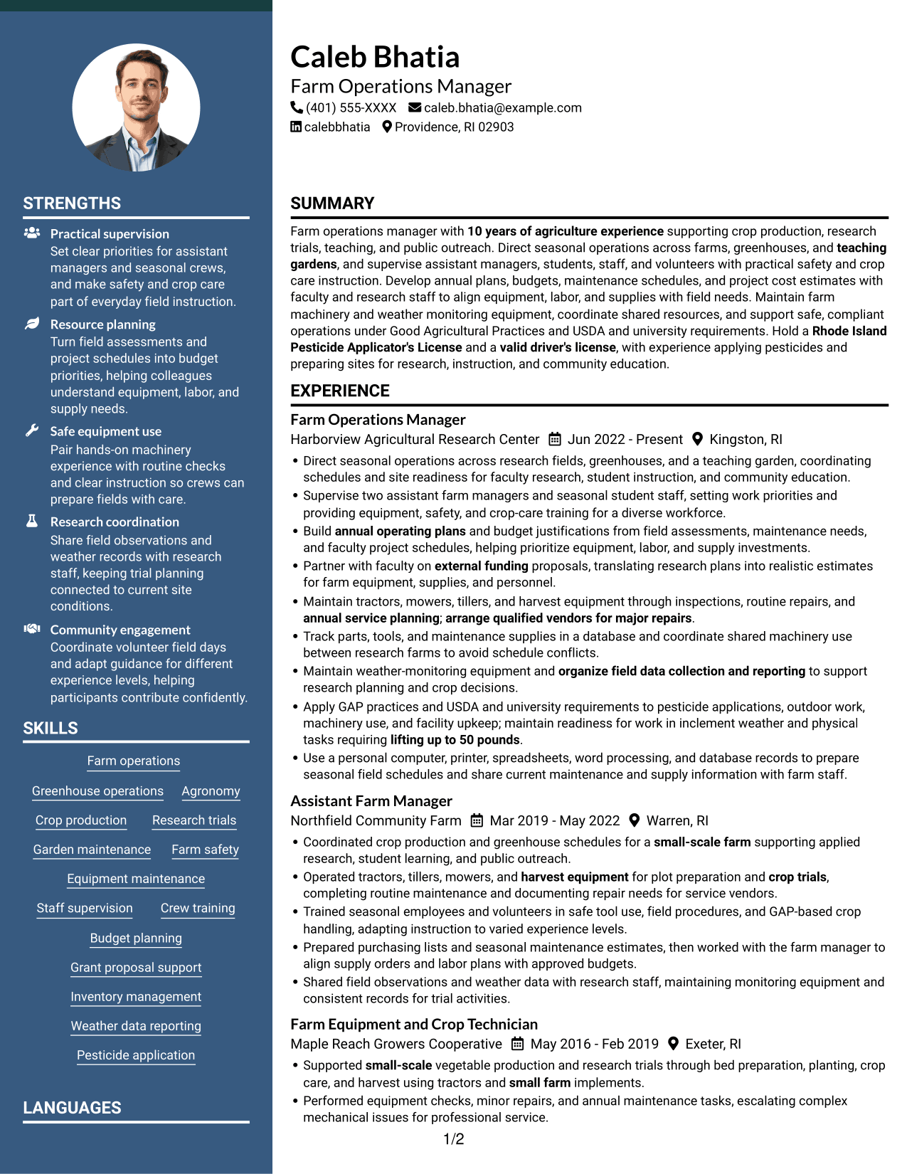 Resume example — page 1