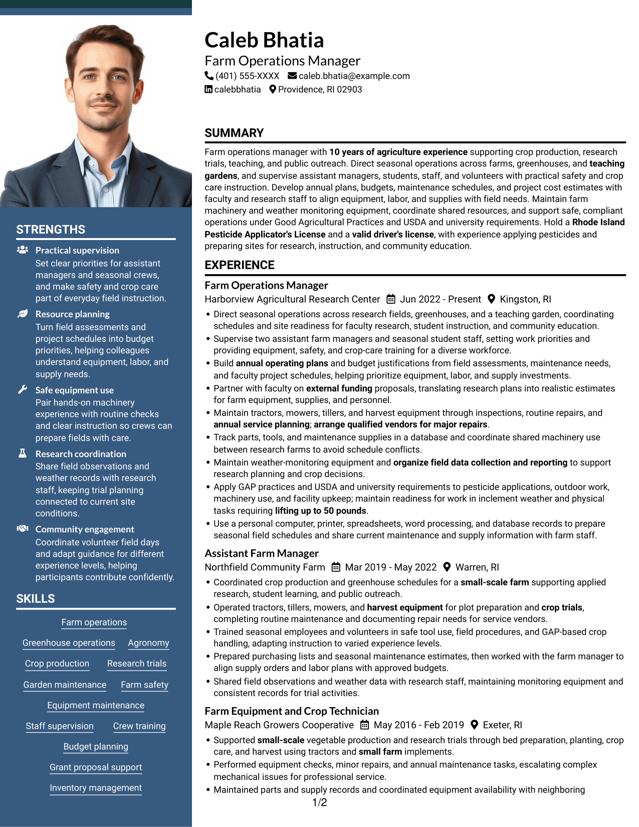 Resume example — page 1