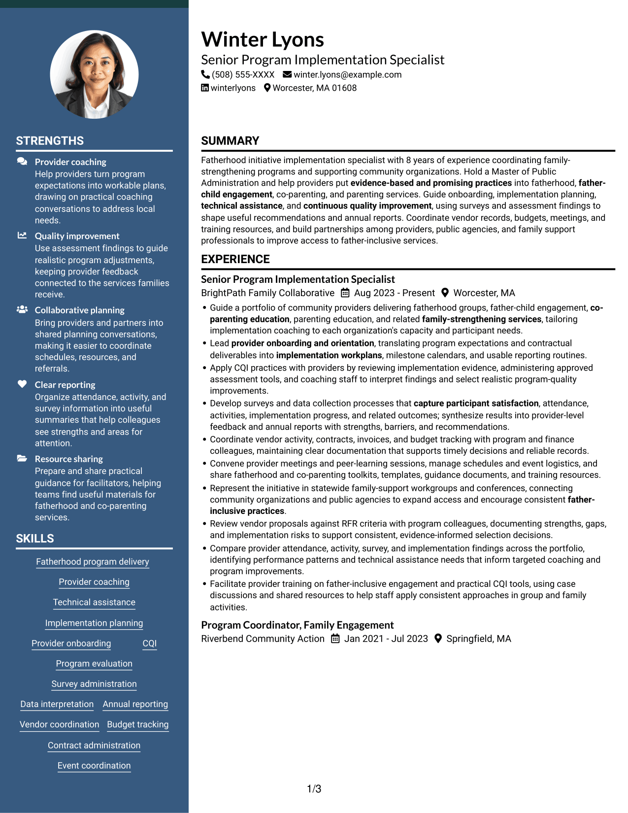 Resume example — page 1