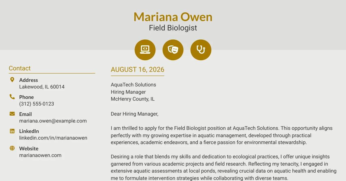 30+ Field Biologist Cover Letter Templates with Example 2026