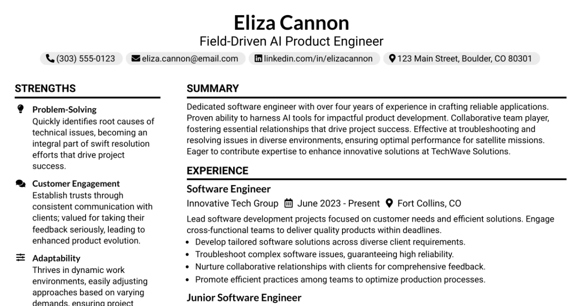 33 Field-Driven AI Product Engineer for Edge Deployments Resume Templates with Example 2026 (ATS-Optimized)