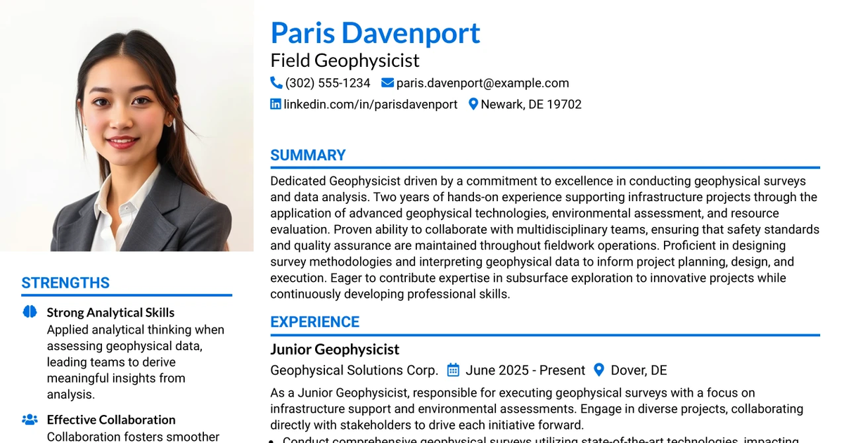 33 Field Geophysicist Resume Templates with Example 2026 (ATS-Optimized)