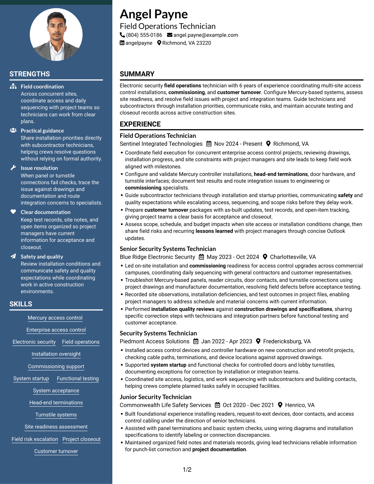Resume example — page 1