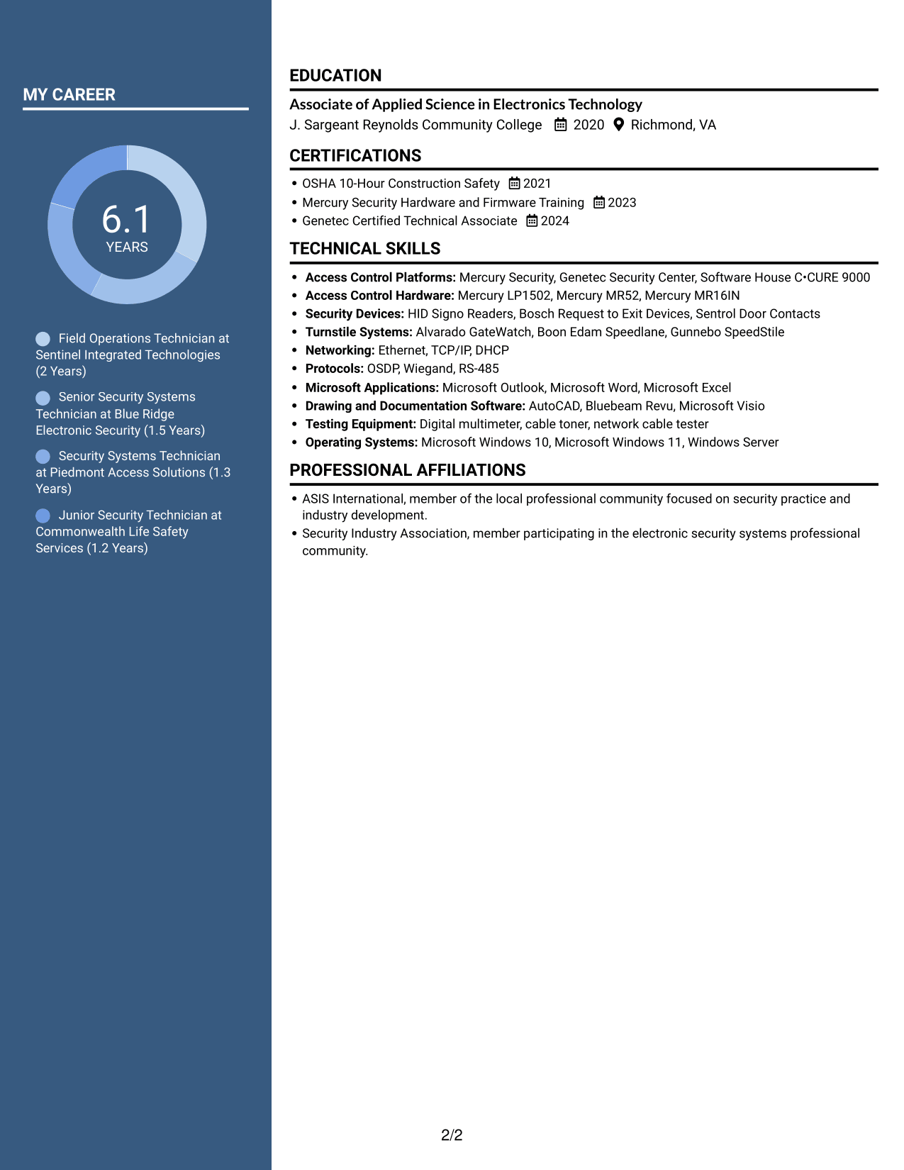 Resume example — page 2