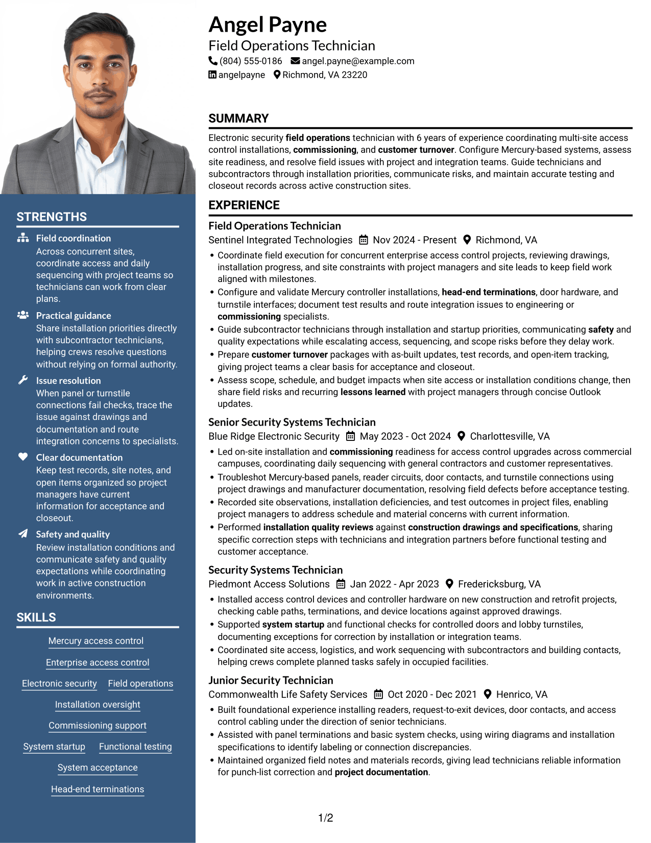 Resume example — page 1