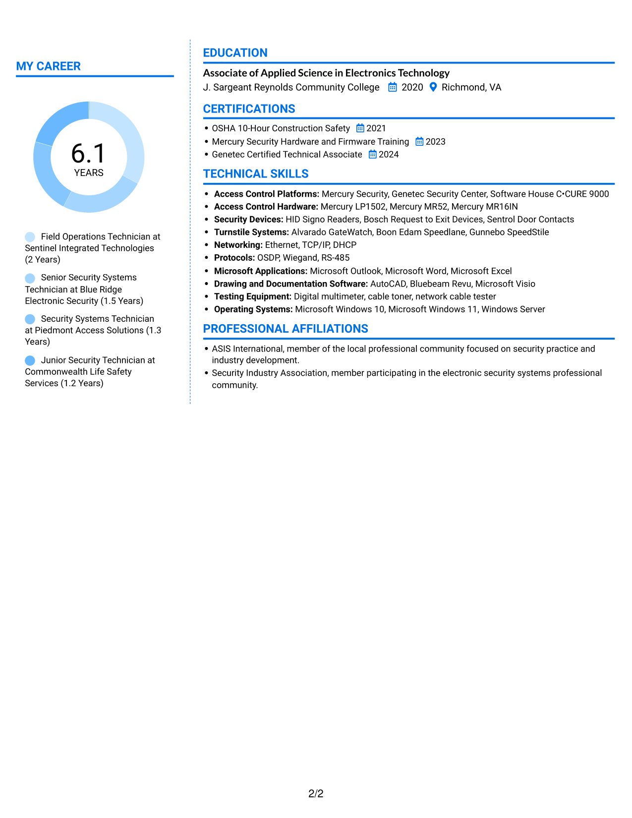Resume example — page 2
