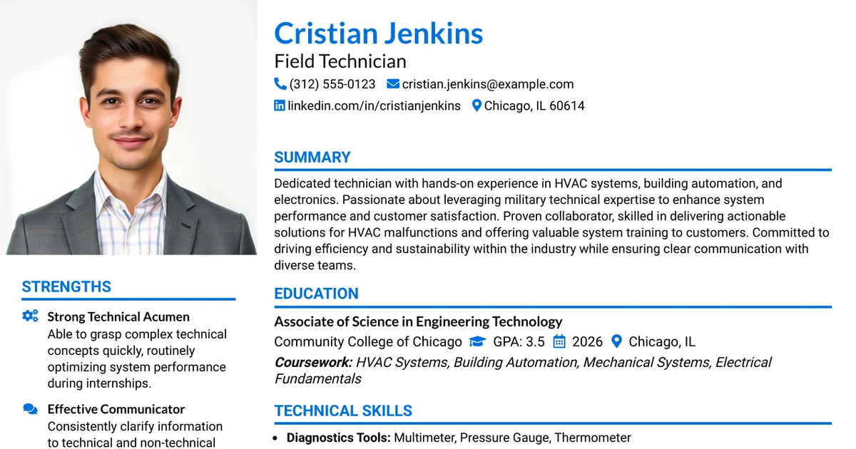 33 Field Technician/Specialist Resume Templates with Example 2026 (ATS-Optimized)