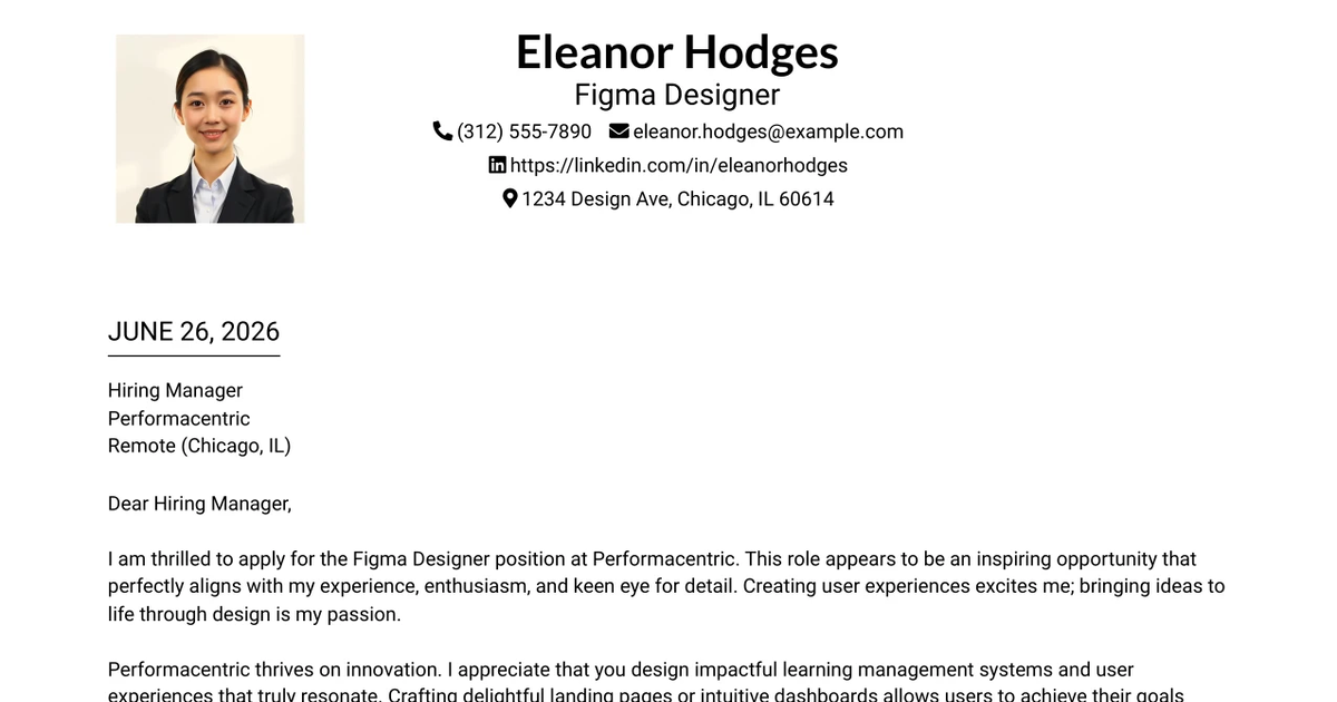 30+ Figma Designer Cover Letter Templates with Example 2026