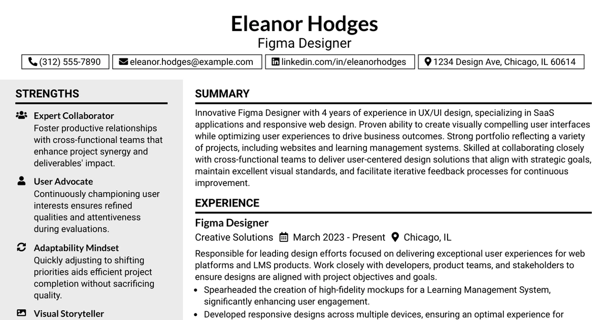 33 Figma Designer Resume Templates with Example 2026 (ATS-Optimized)