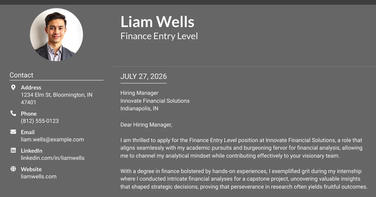 30+ Finance Entry Level Cover Letter Templates with Example 2026