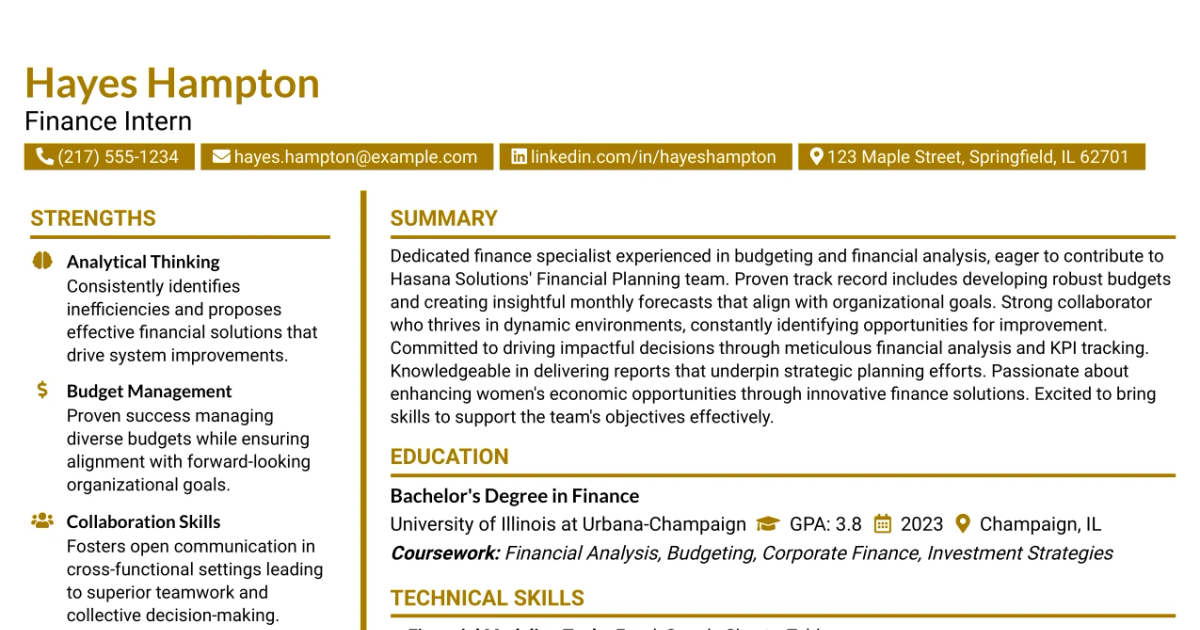 33 Finance Intern Resume Templates with Example 2026 (ATS-Optimized)
