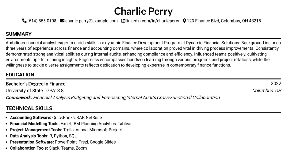33 Financial Analyst - FDP Resume Templates with Example 2026 (ATS-Optimized)