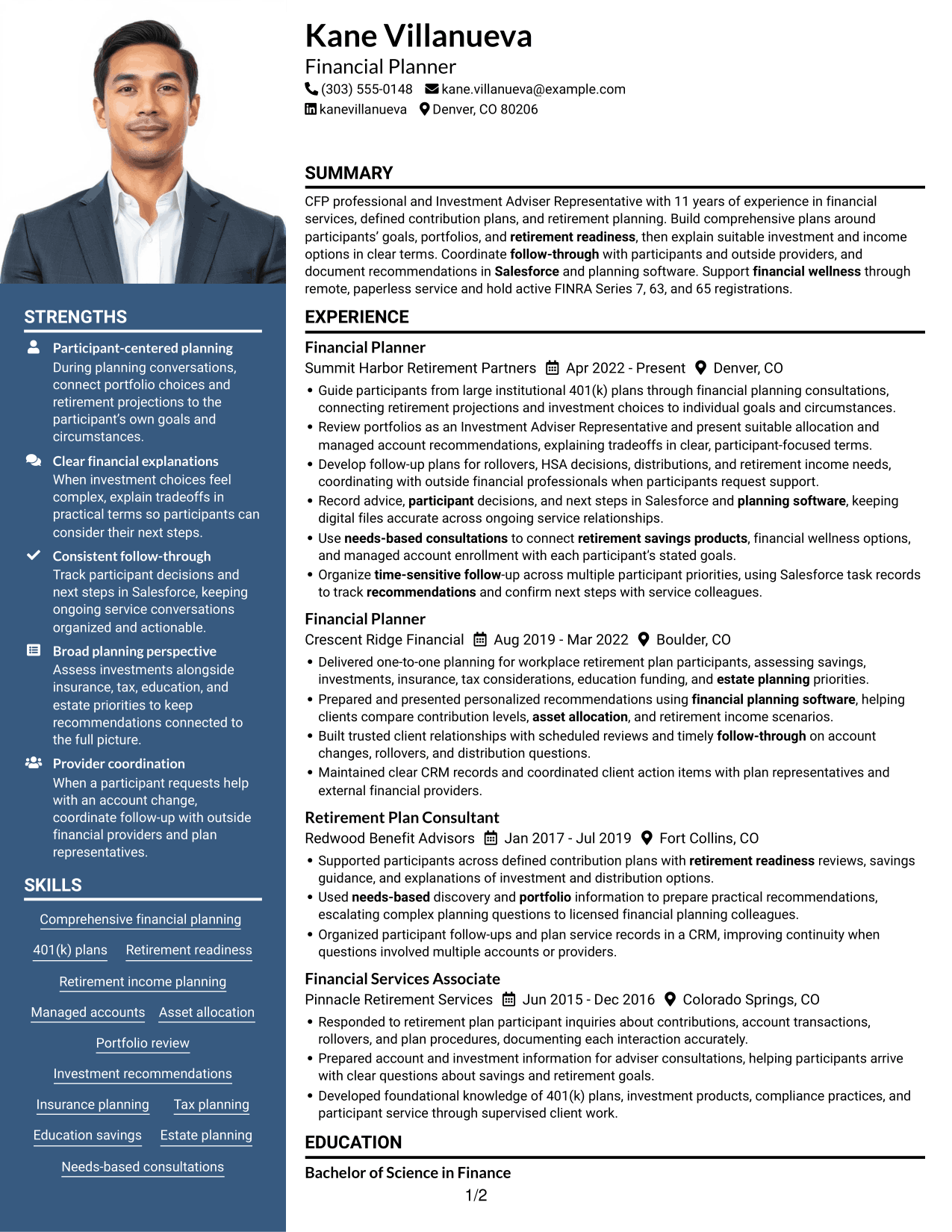 Resume example — page 1