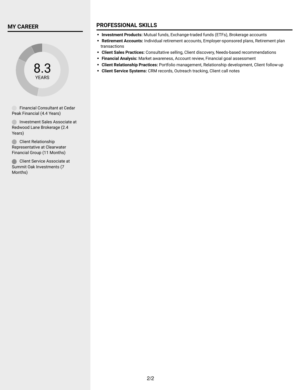 Resume example — page 2