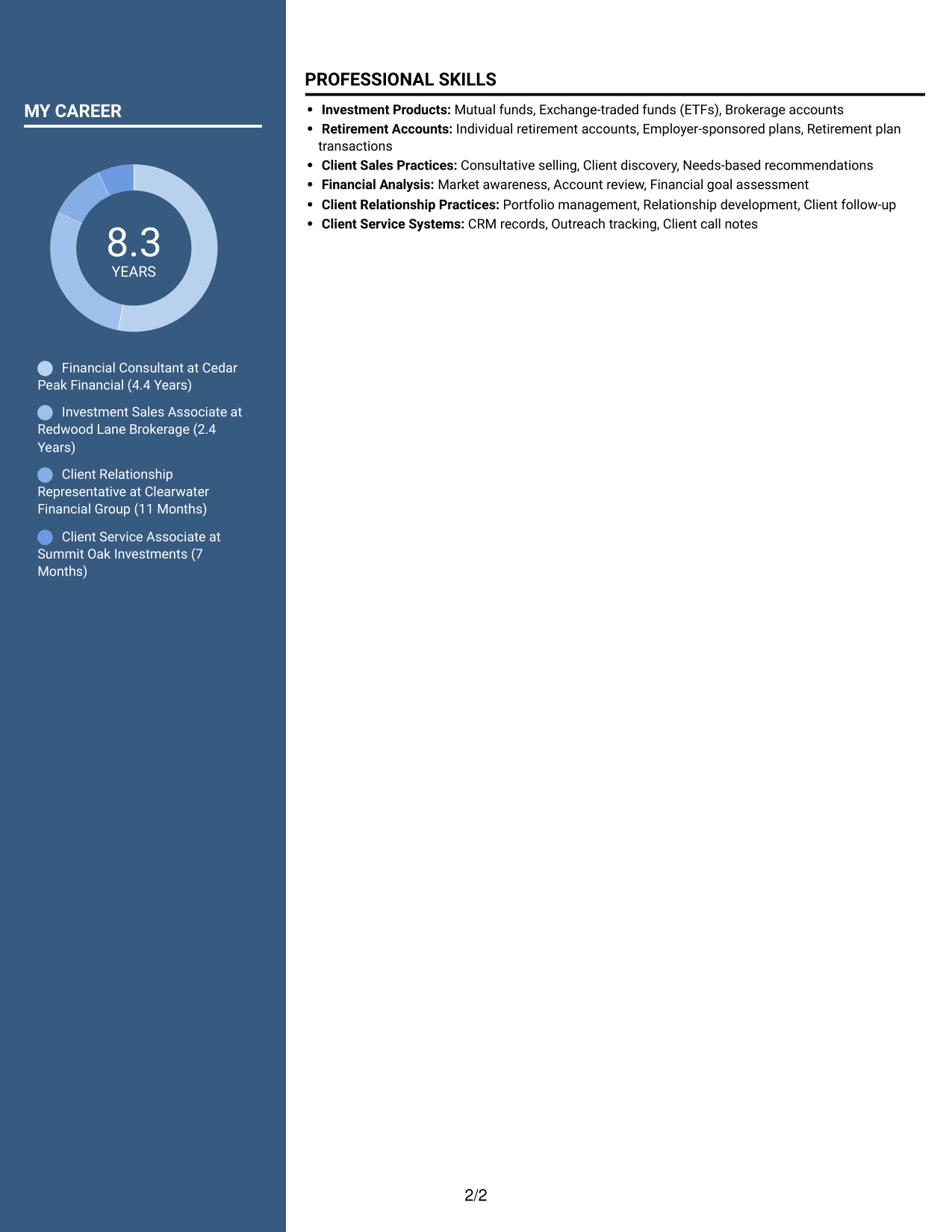 Resume example — page 2