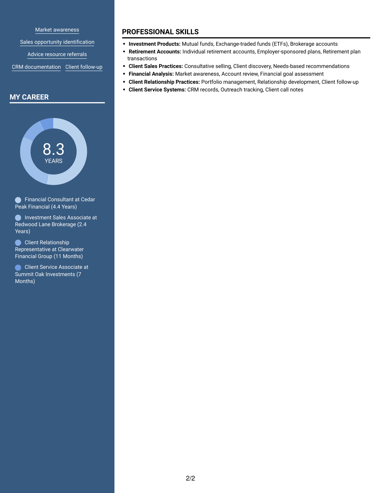 Resume example — page 2