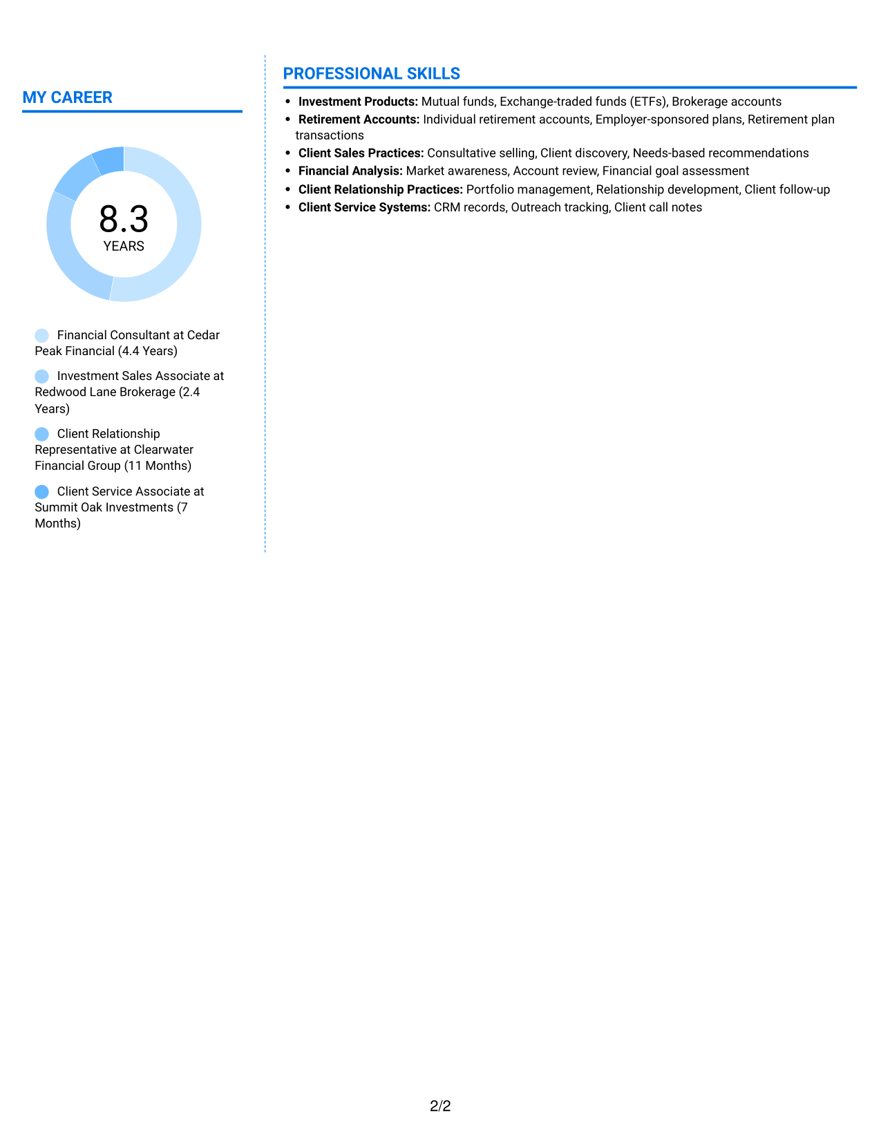 Resume example — page 2